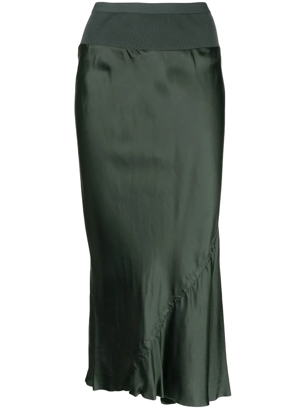 

Rick Owens falda midi con corte al bies - Verde