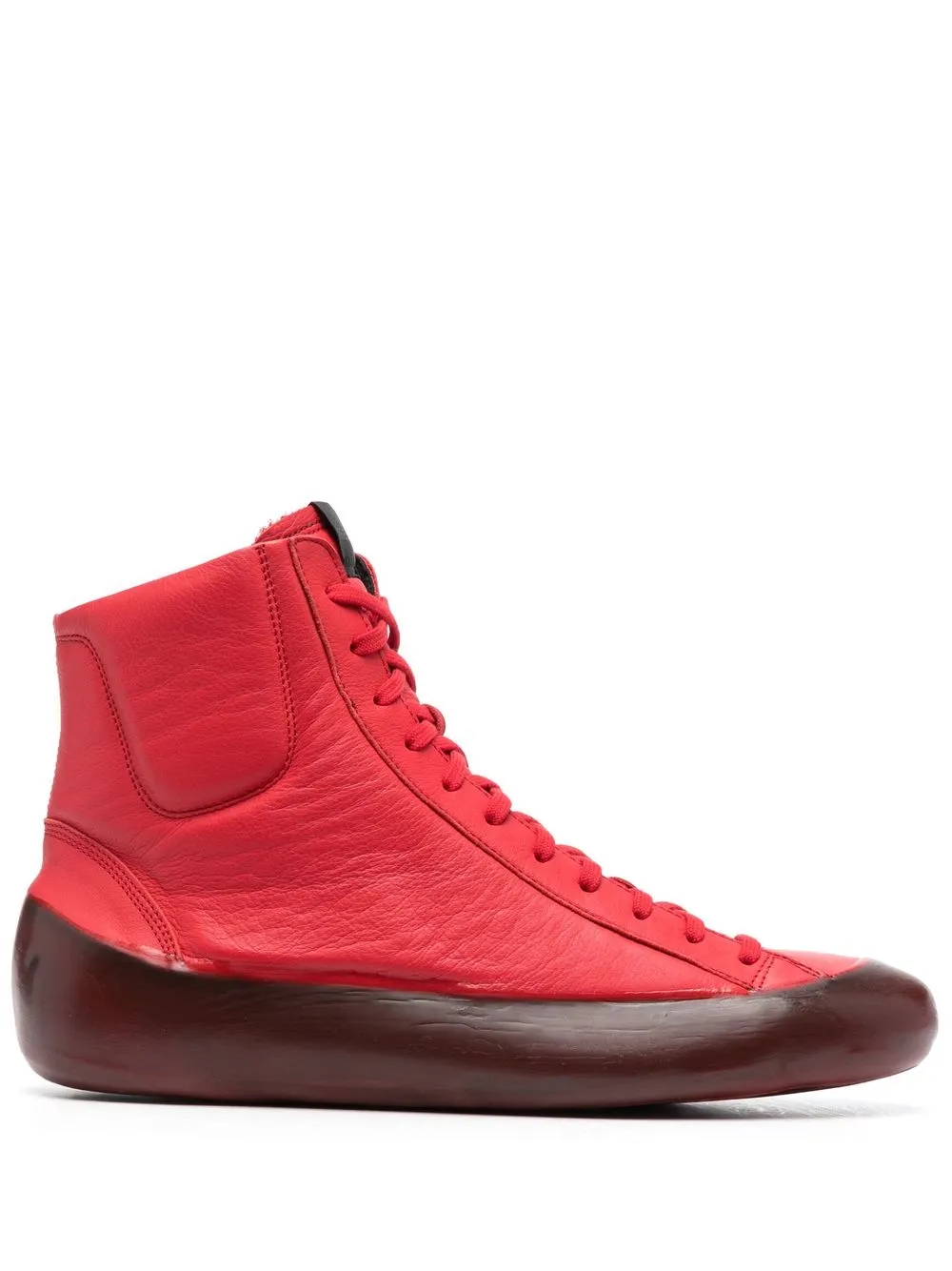 

RBRSL RUBBER SOUL zip-up leather ankle boots - Red