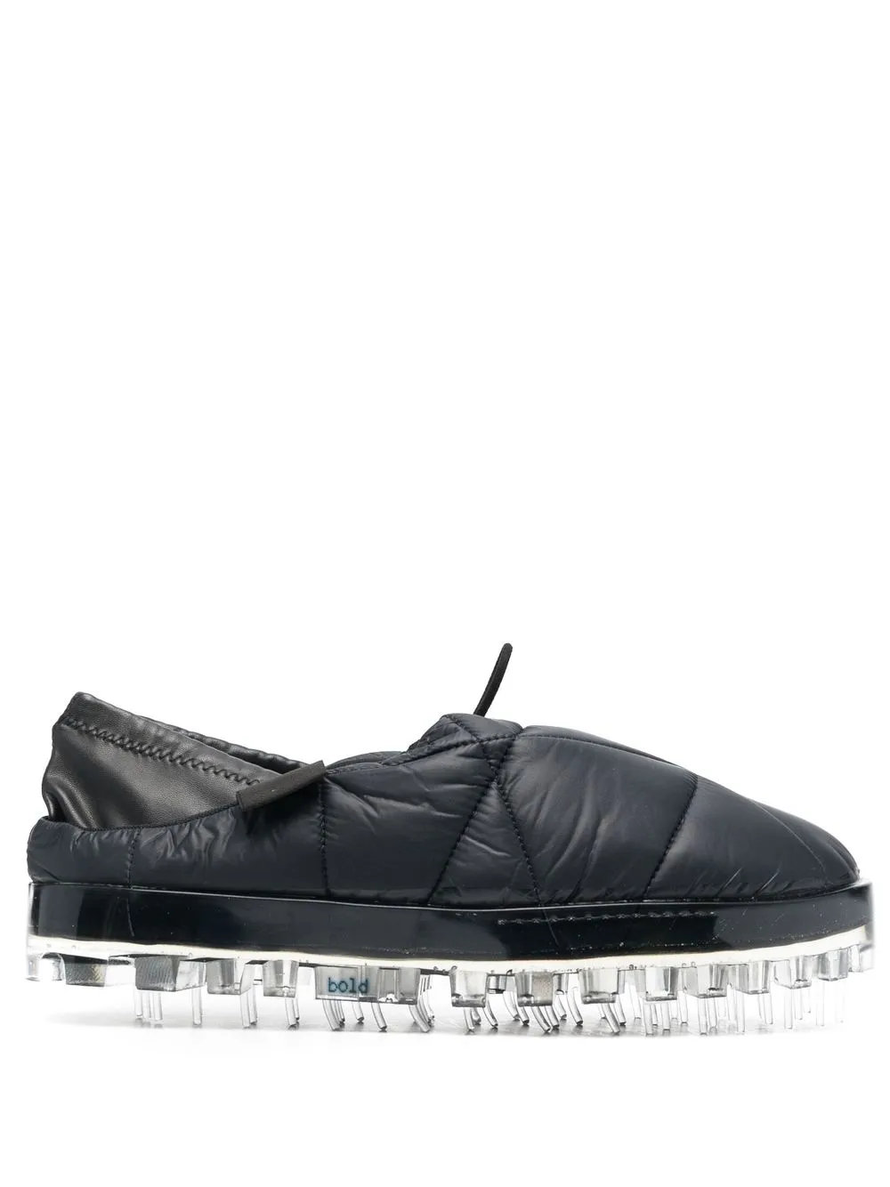 

RBRSL RUBBER SOUL quilted crystal-sole slippers - Black