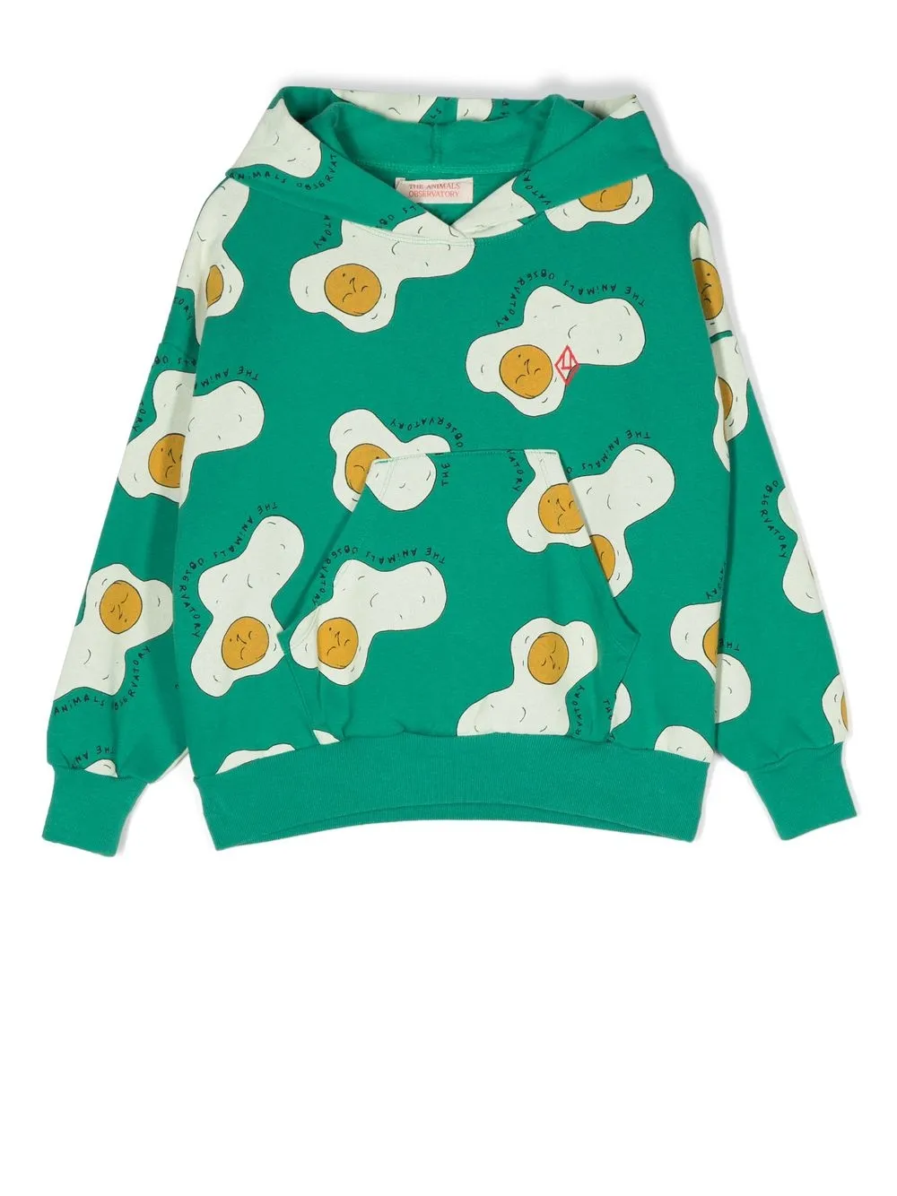 The Animals Observatory illustration-print hoodie - Green