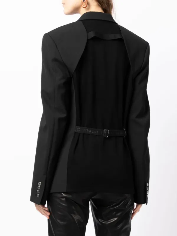 【Dion Lee】シングル-breastedブレザー Dion Lee Belted single-breasted Blazer | Black | FARFETCH