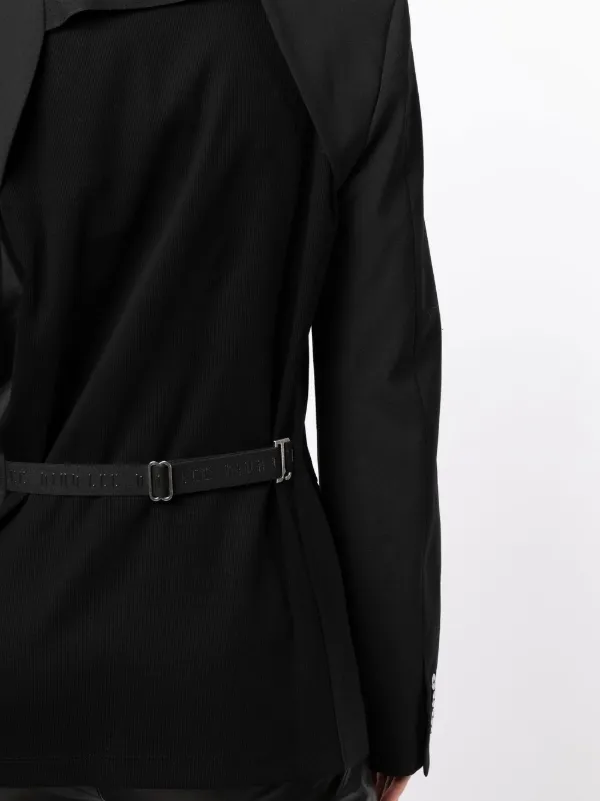 定価58700円 DION LEE Dion Lee logo-embossed Cropped T-shirt | Black | FARFETCH