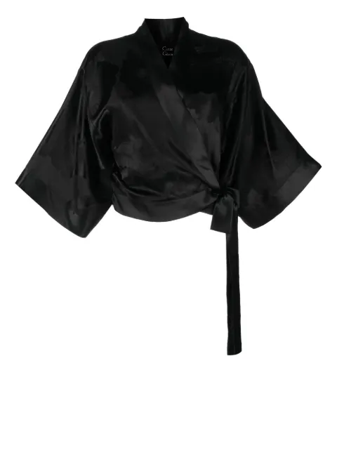 Carine Gilson blusa de seda con motivo en jacquard 