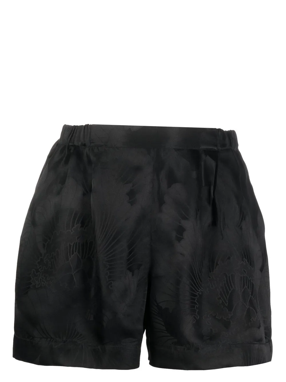 

Carine Gilson shorts de seda con estampado en jacquard - Negro