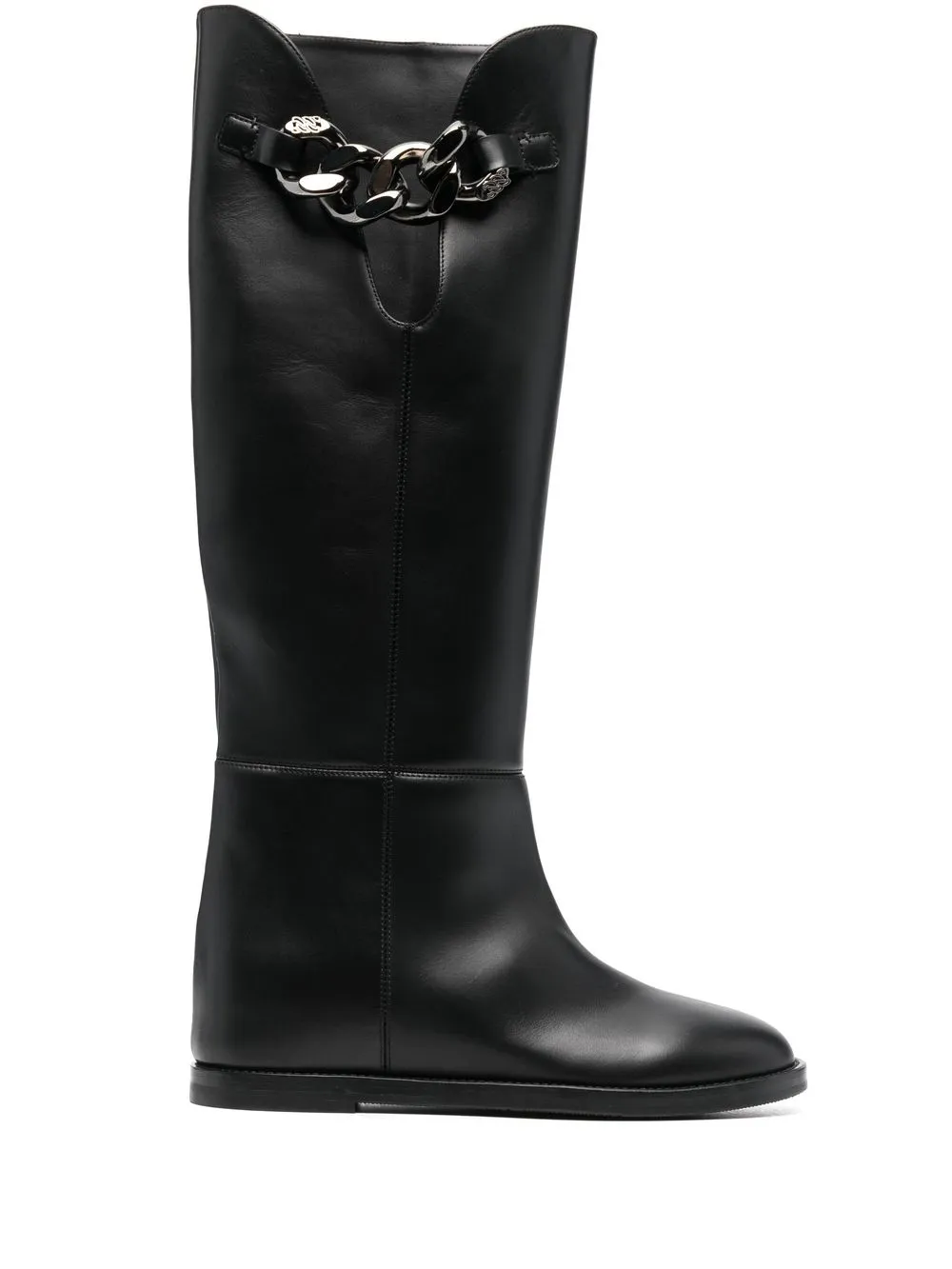 

Casadei botas con detalle de cadena - Negro