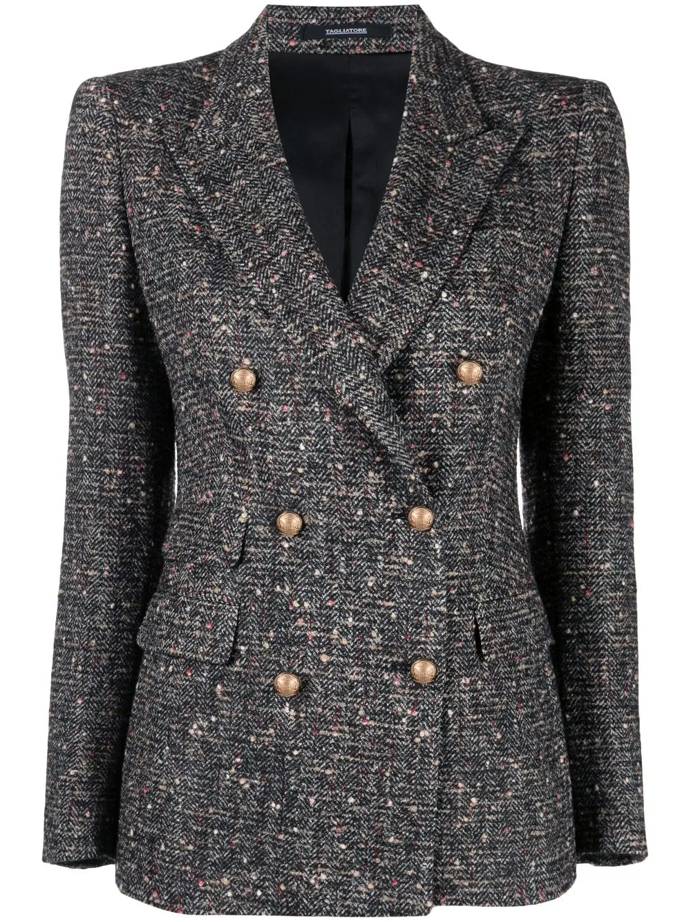 

Tagliatore blazer de tweed con doble botonadura - Negro