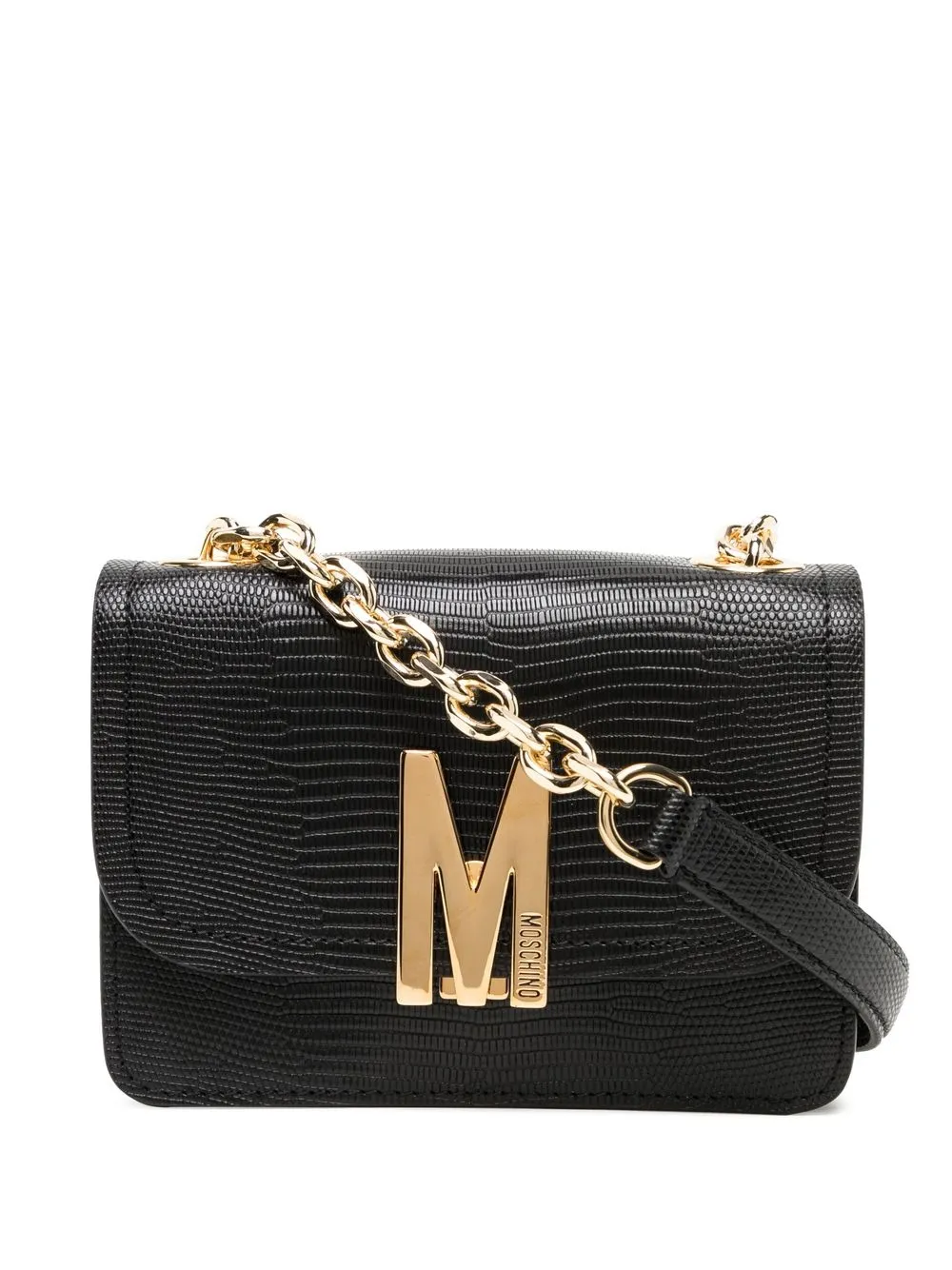 

Moschino bolsa crossbody con placa del logo - Negro