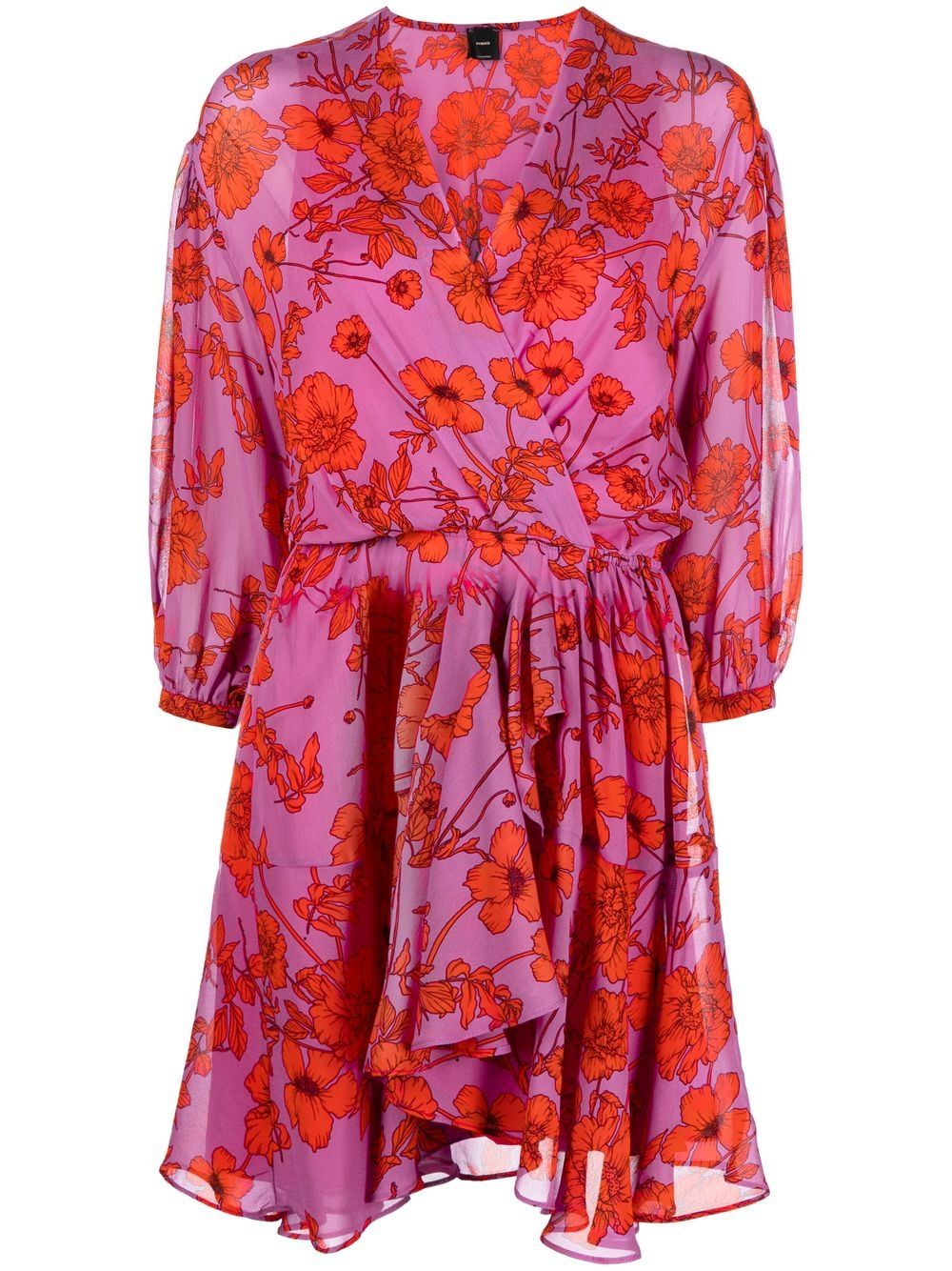 

PINKO vestido corto con estampado floral - Rosado