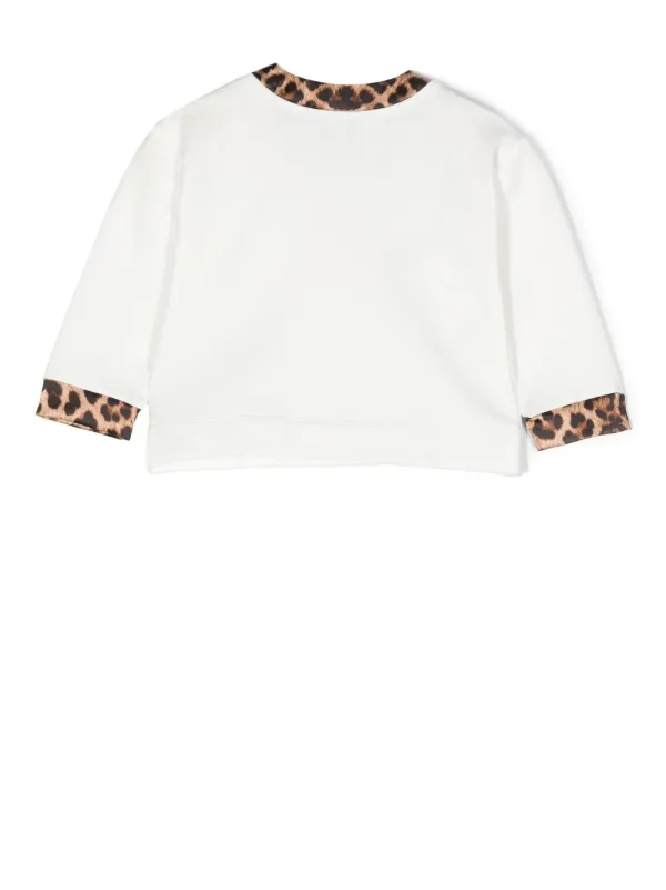Philipp Plein Junior テディベア レオパード トップ | ホワイト