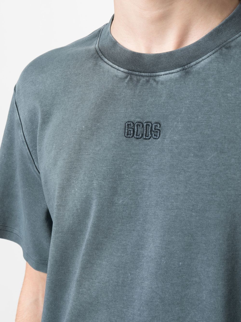 Shop Gcds Overdyed Logo Regular T-shirt In Blue