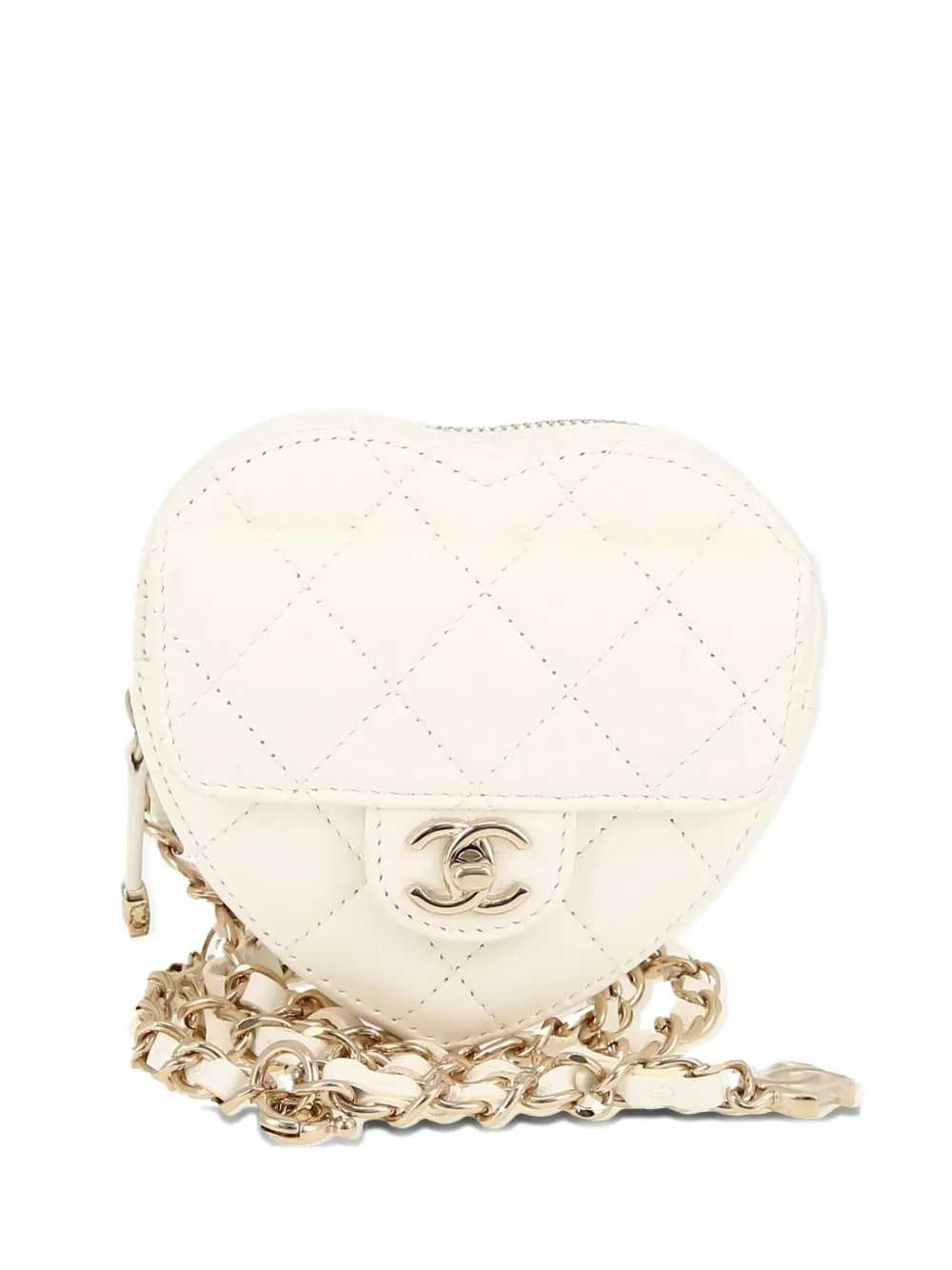 CHANEL Pre-Owned 2022 Heart clutch-belt bag - Bianco