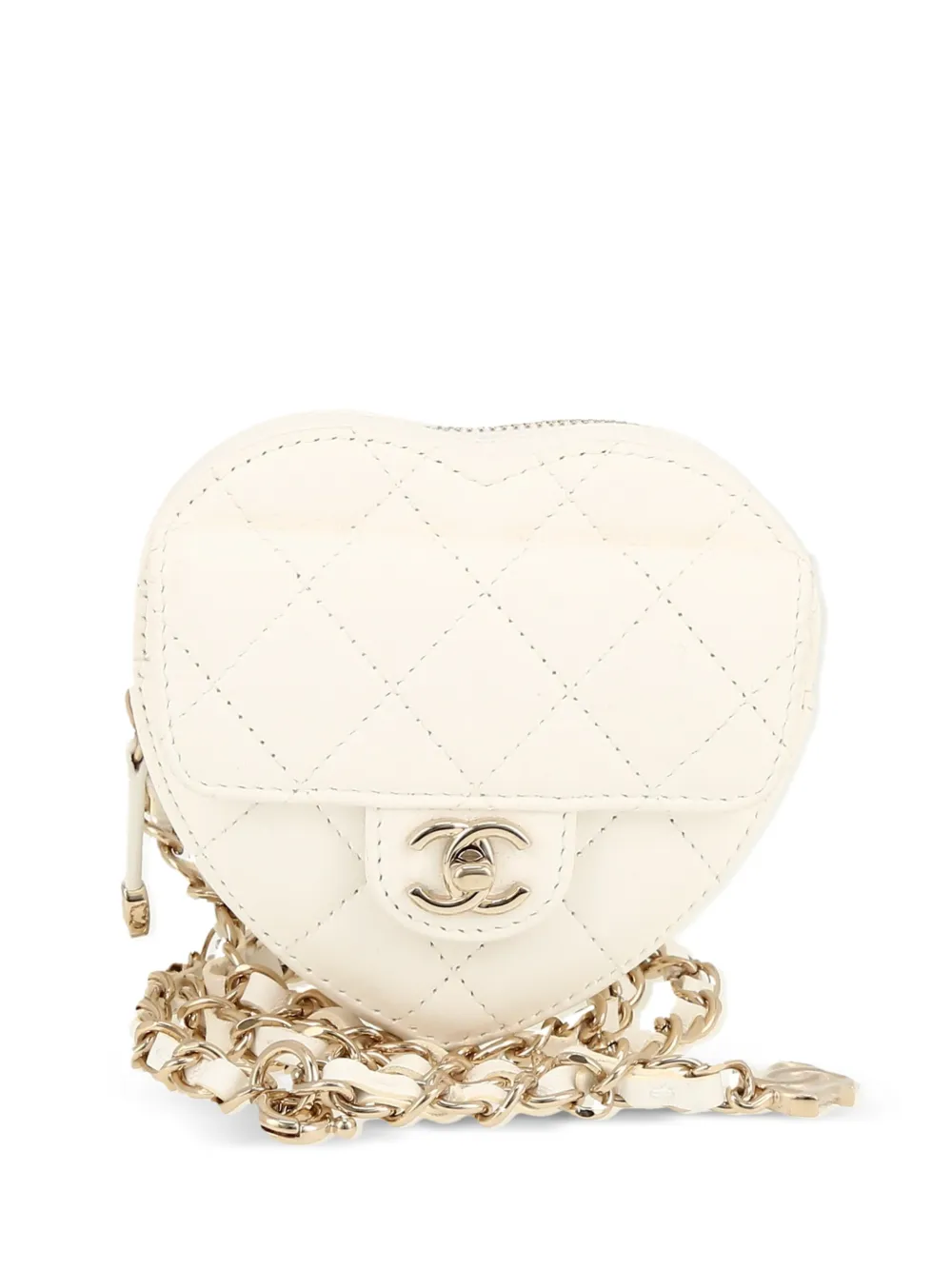 CHANEL Pre-Owned 2022 Heart clutch-belt bag - Bianco