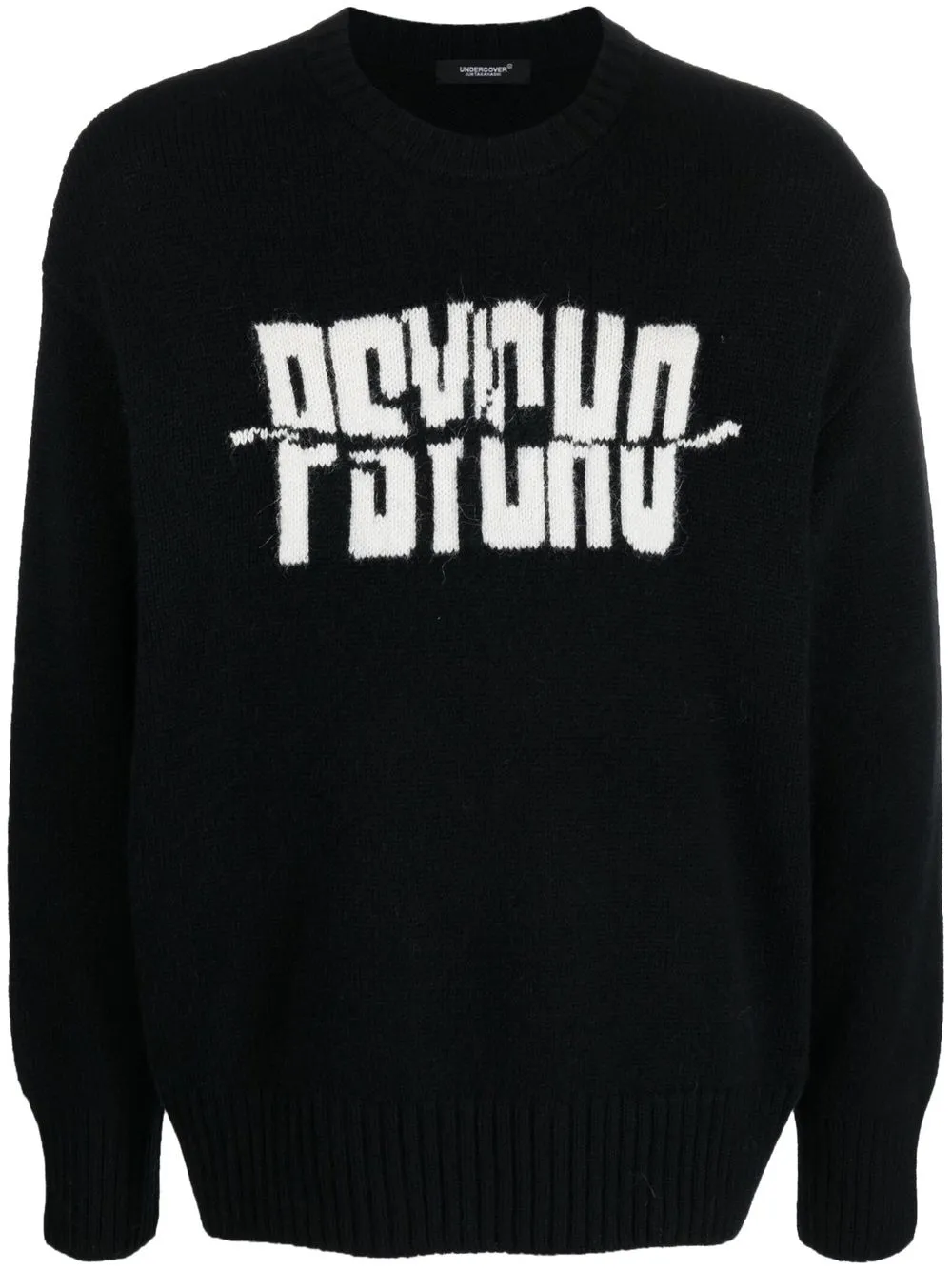 

Undercover intarsia-knit slogan jumper - Black