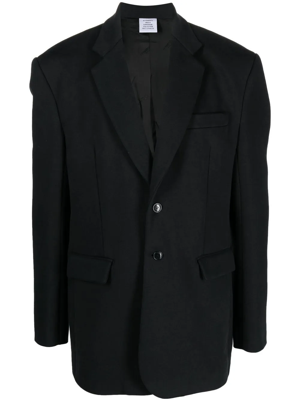 

VETEMENTS blazer con botones y hombros caídos - Negro