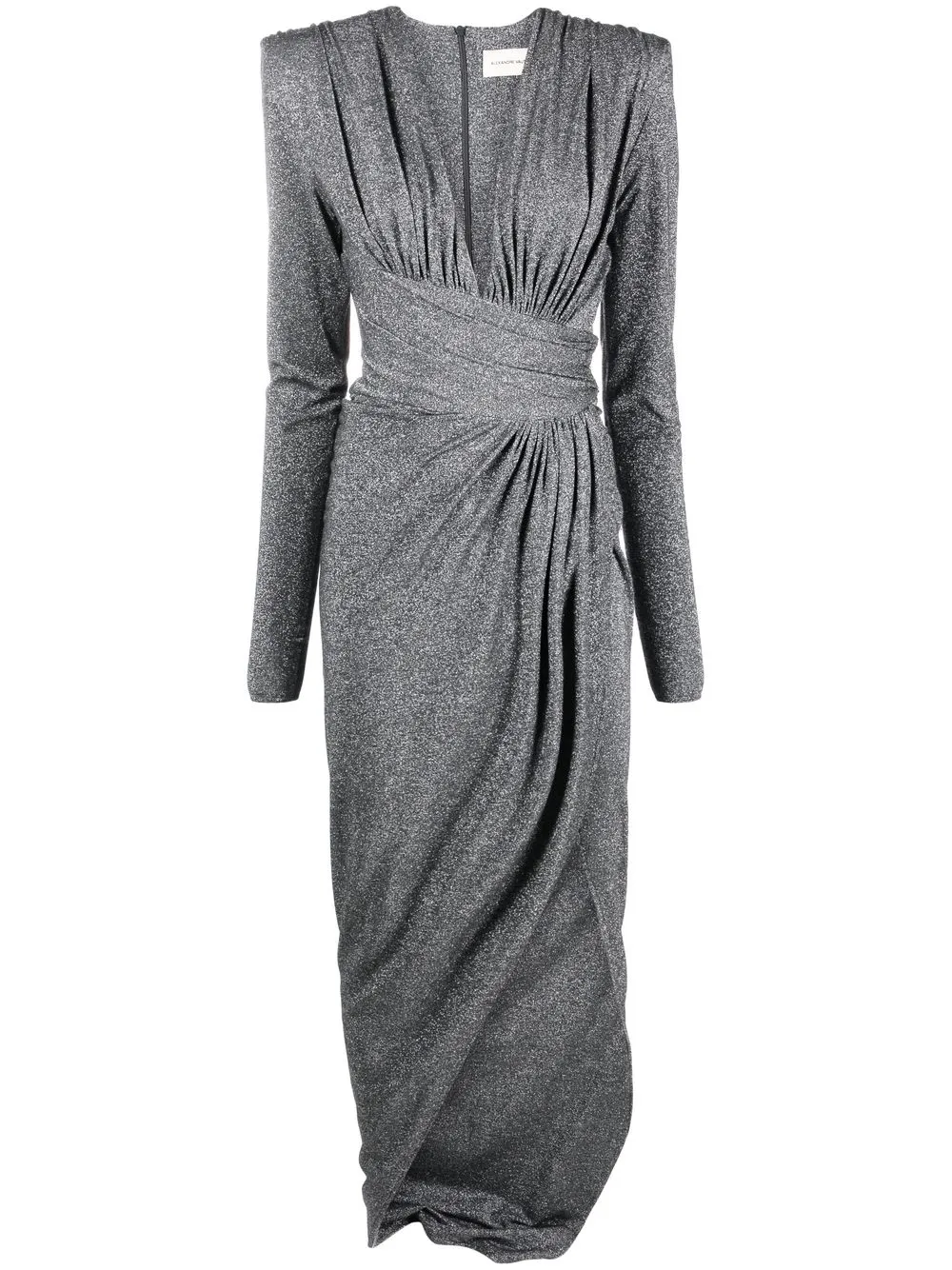 

Alexandre Vauthier vestido largo fruncido - Gris