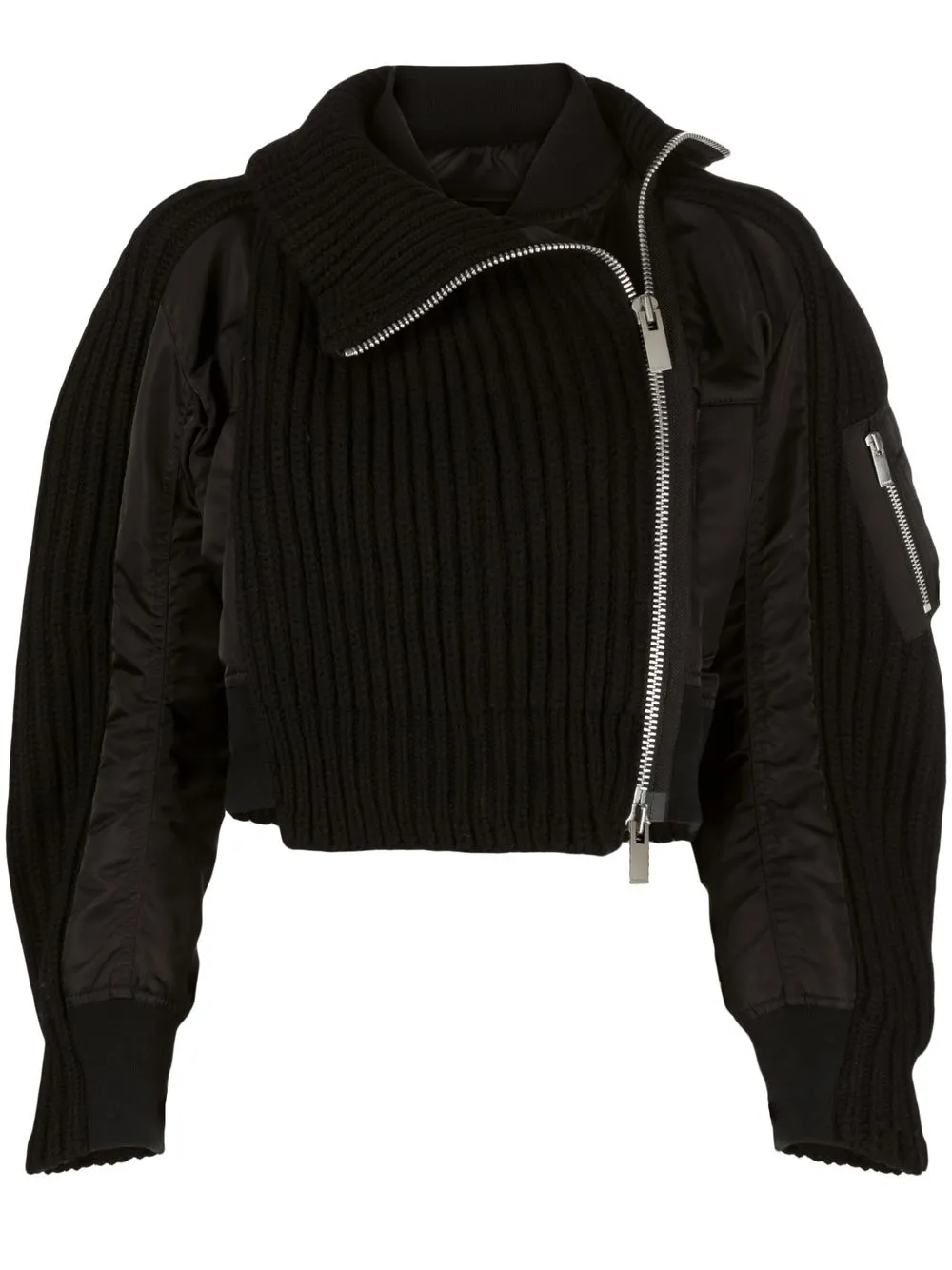 

sacai cropped bomber jacket - Black