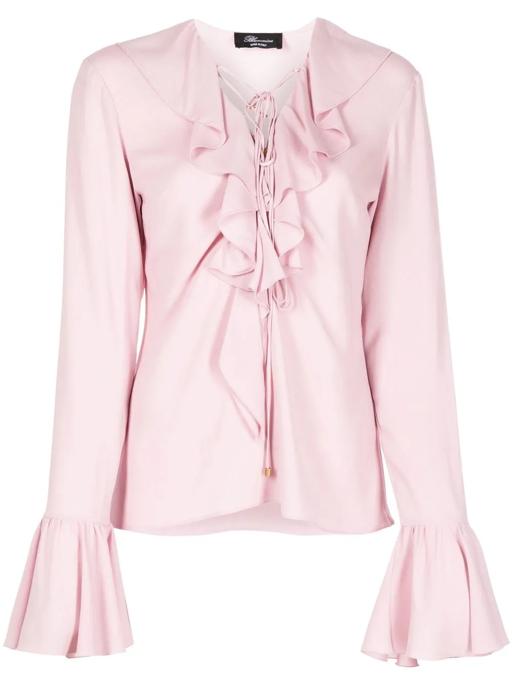 

Blumarine ruffle-collar long-sleeve blouse - Pink