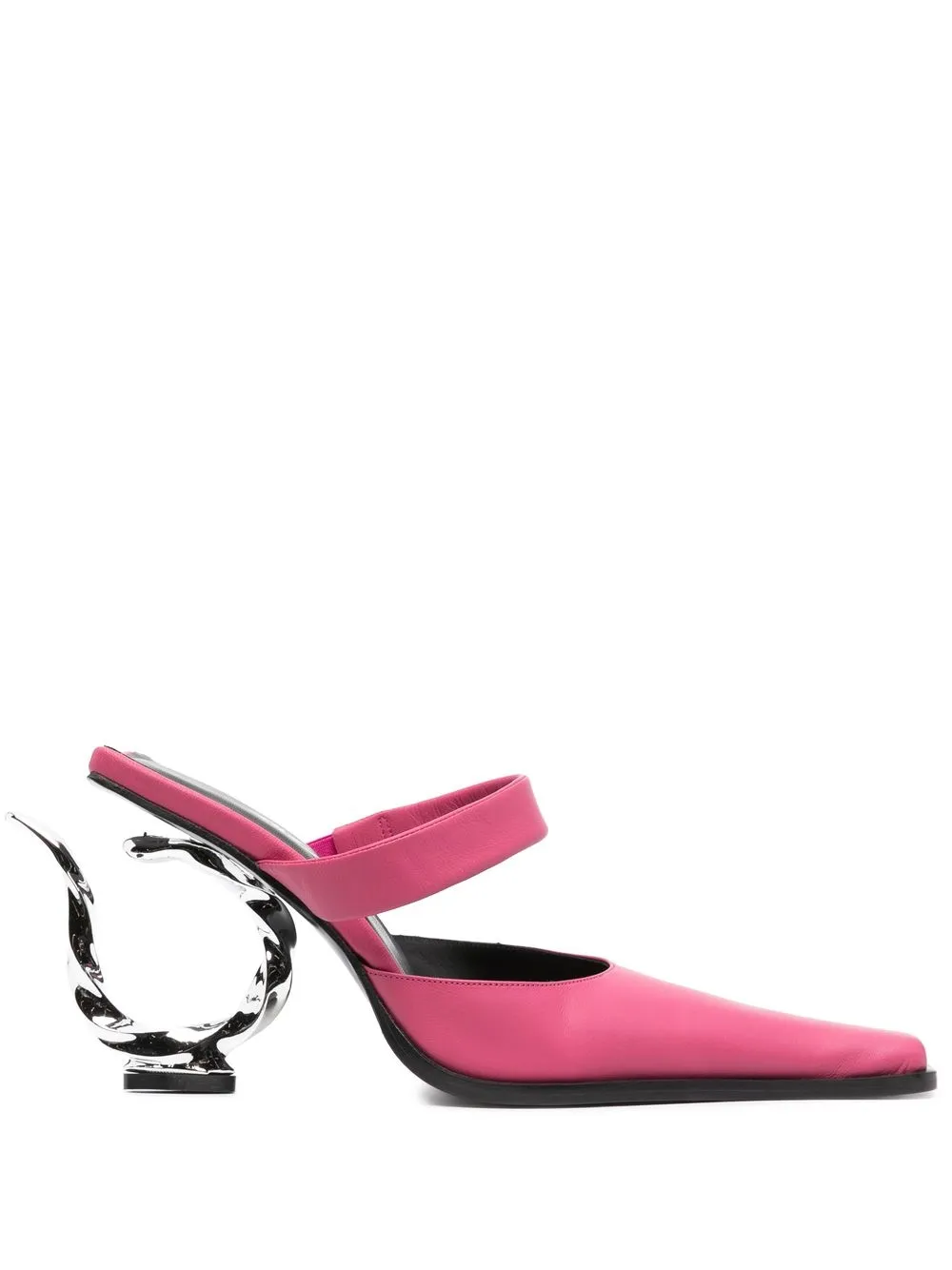 

Didu Hook-Heel satin 105mm mules - Pink