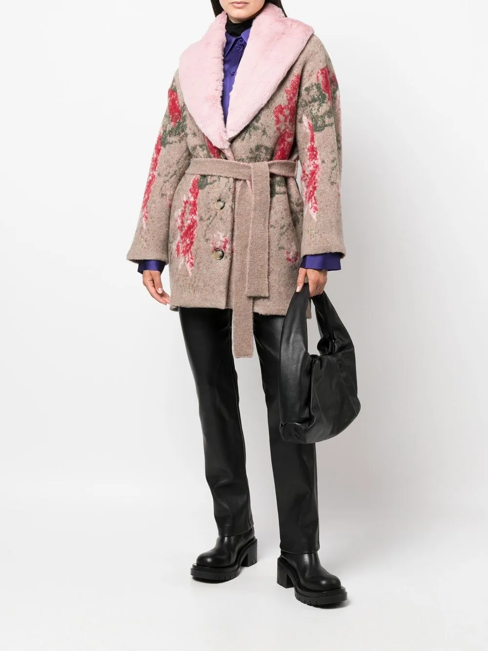 Blumarine Jas met bloemenprint - Bruin