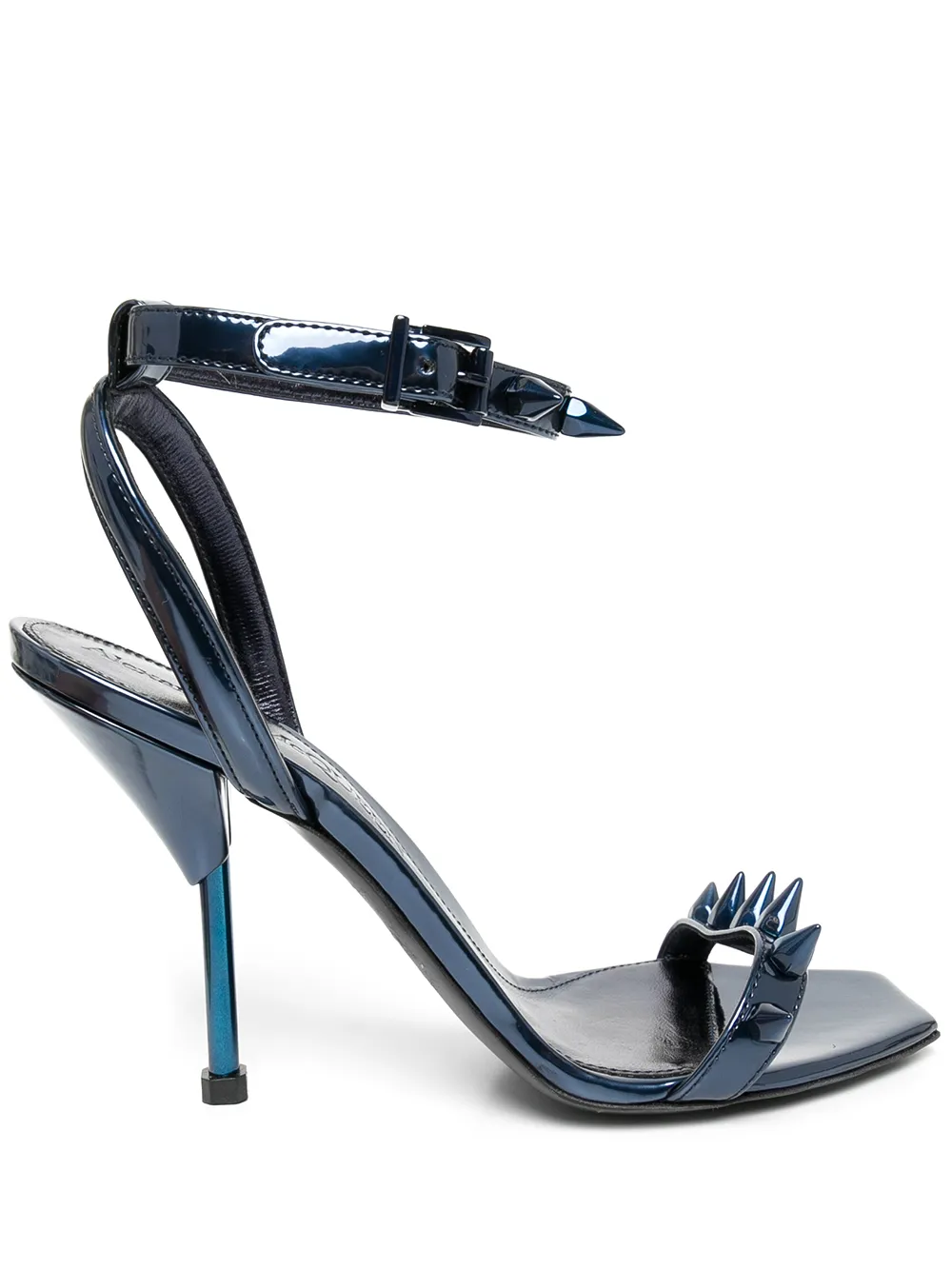 

Alexander McQueen spike-stud metallic stiletto sandals - PETROL