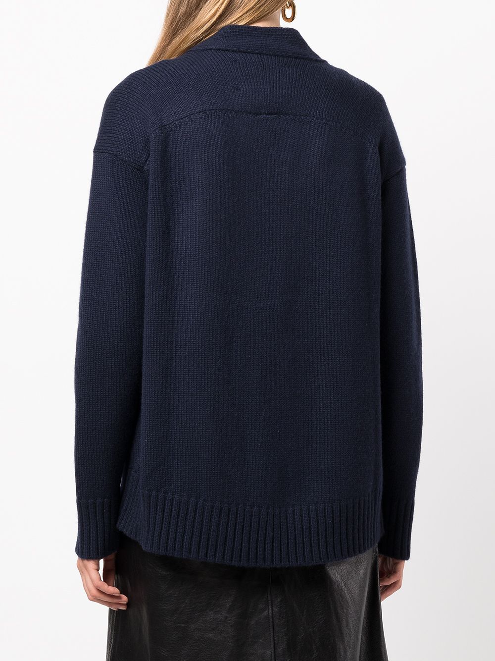 Shop Jil Sander V-neck Knitted Cardigan In 蓝色