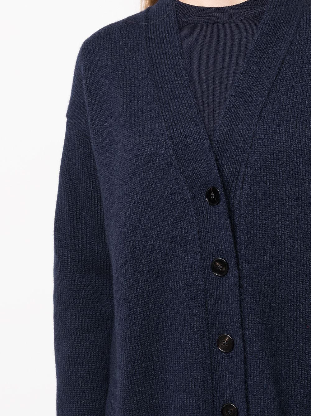 Shop Jil Sander V-neck Knitted Cardigan In 蓝色