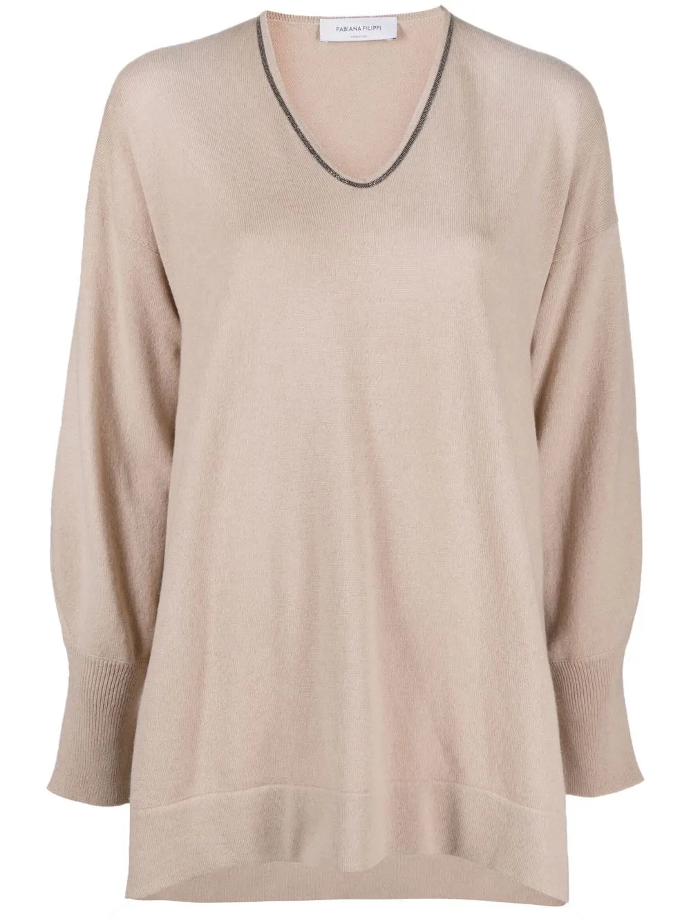 

Fabiana Filippi long-sleeve knitted jumper - Neutrals