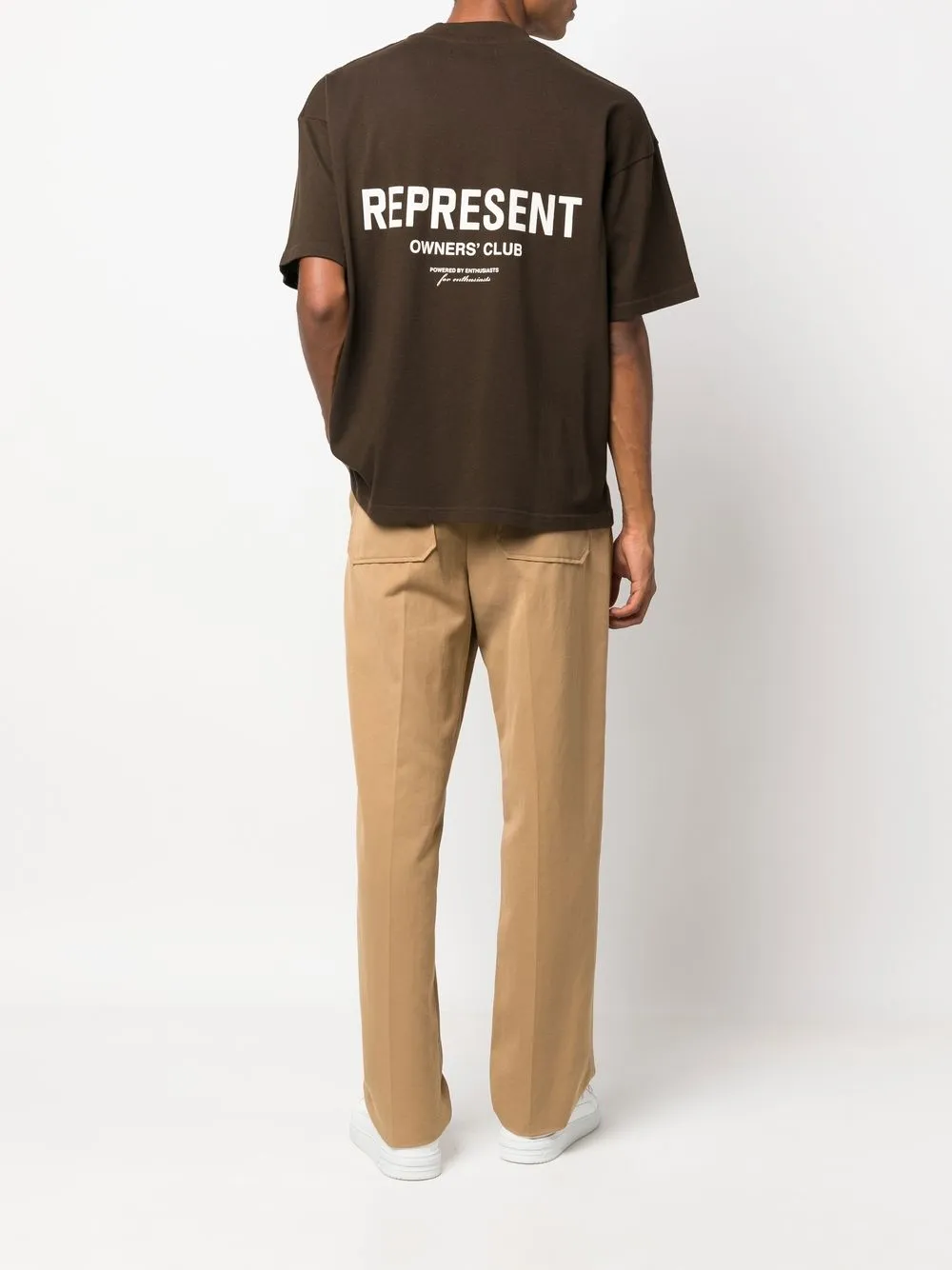 Represent T-shirt met logoprint - Bruin
