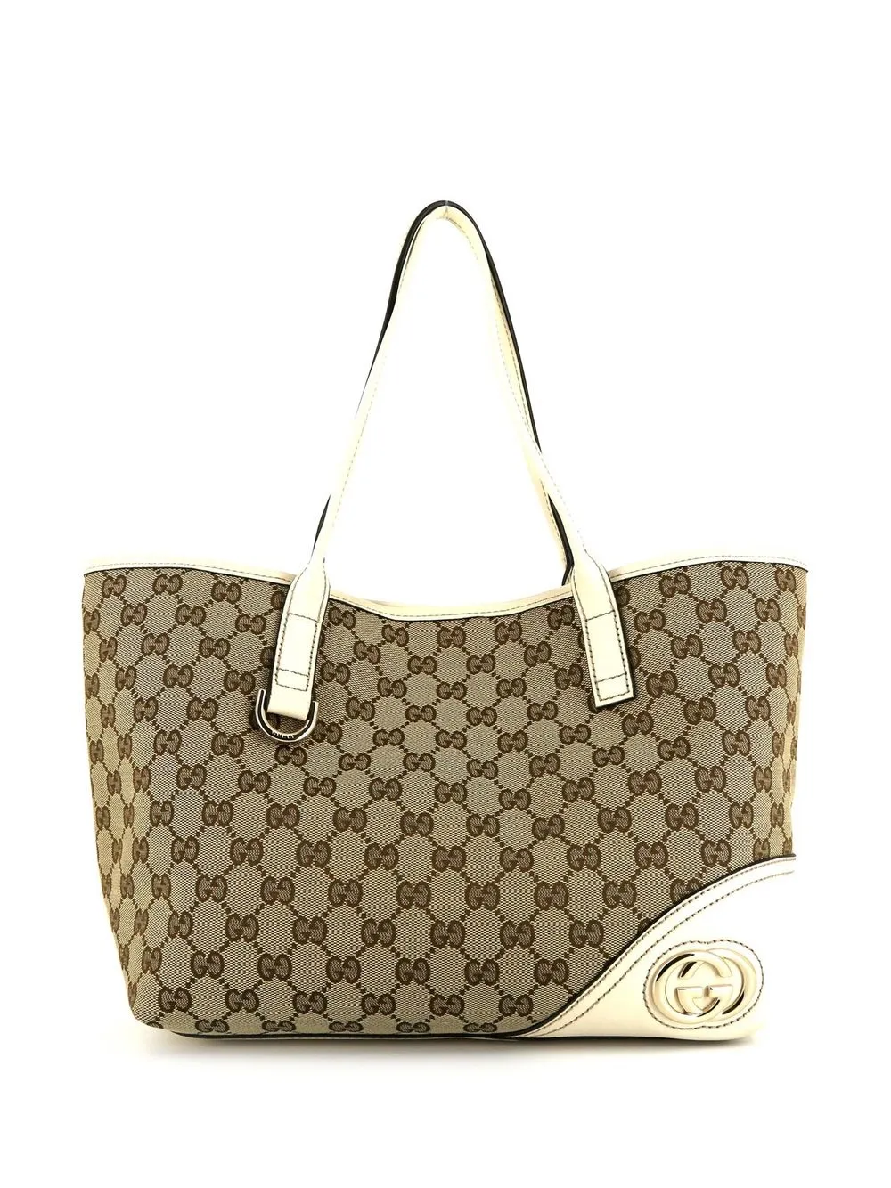 

Gucci Pre-Owned GG Supreme interlocking G plaque tote - Brown