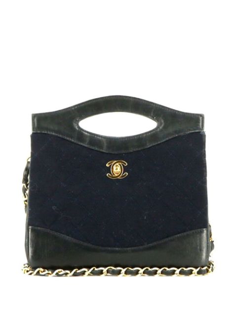 HOT SALE CHANEL diamond-quilted CC turn-lock 31 two-way bag Women