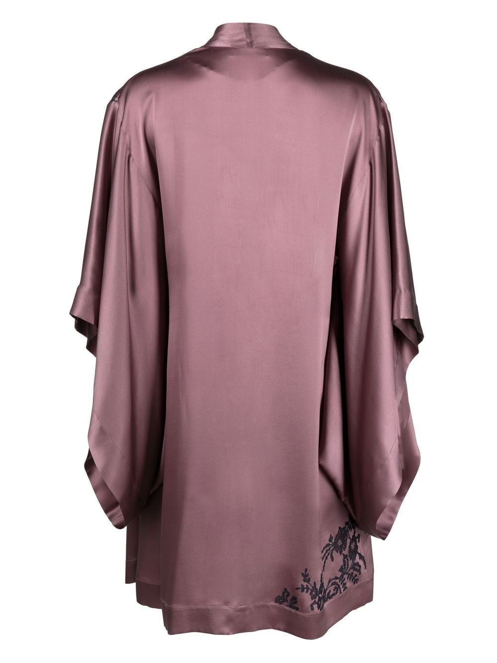 Shop Carine Gilson Calais-caudry Lace Butterfly-sleeve Kimono In Purple
