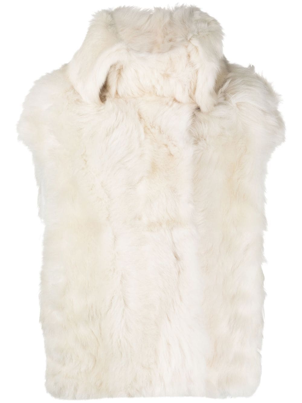 Yves Salomon Shearling Sleeveless Jacket In Weiss