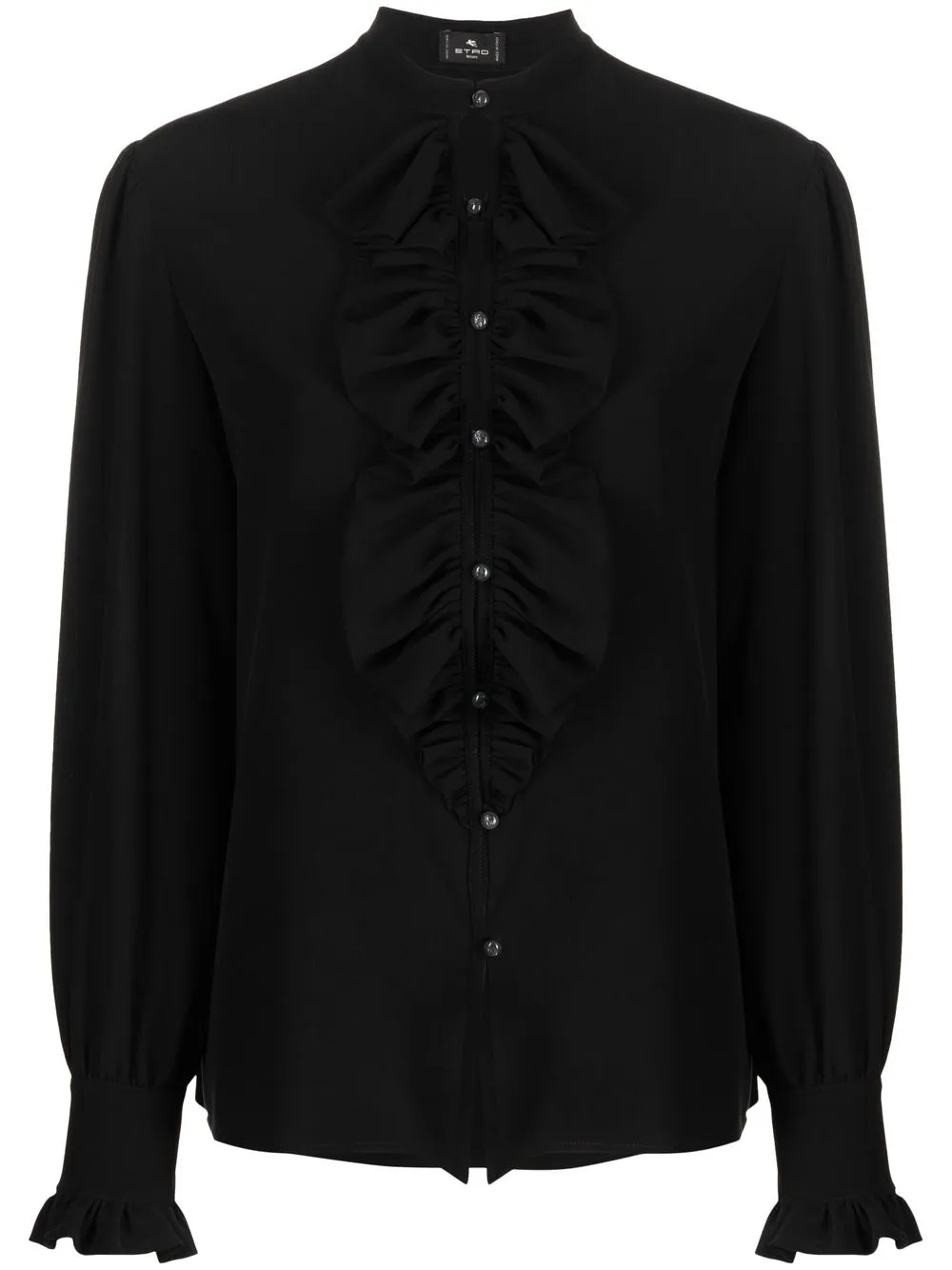 

ETRO blusa de seda con volantes - Negro