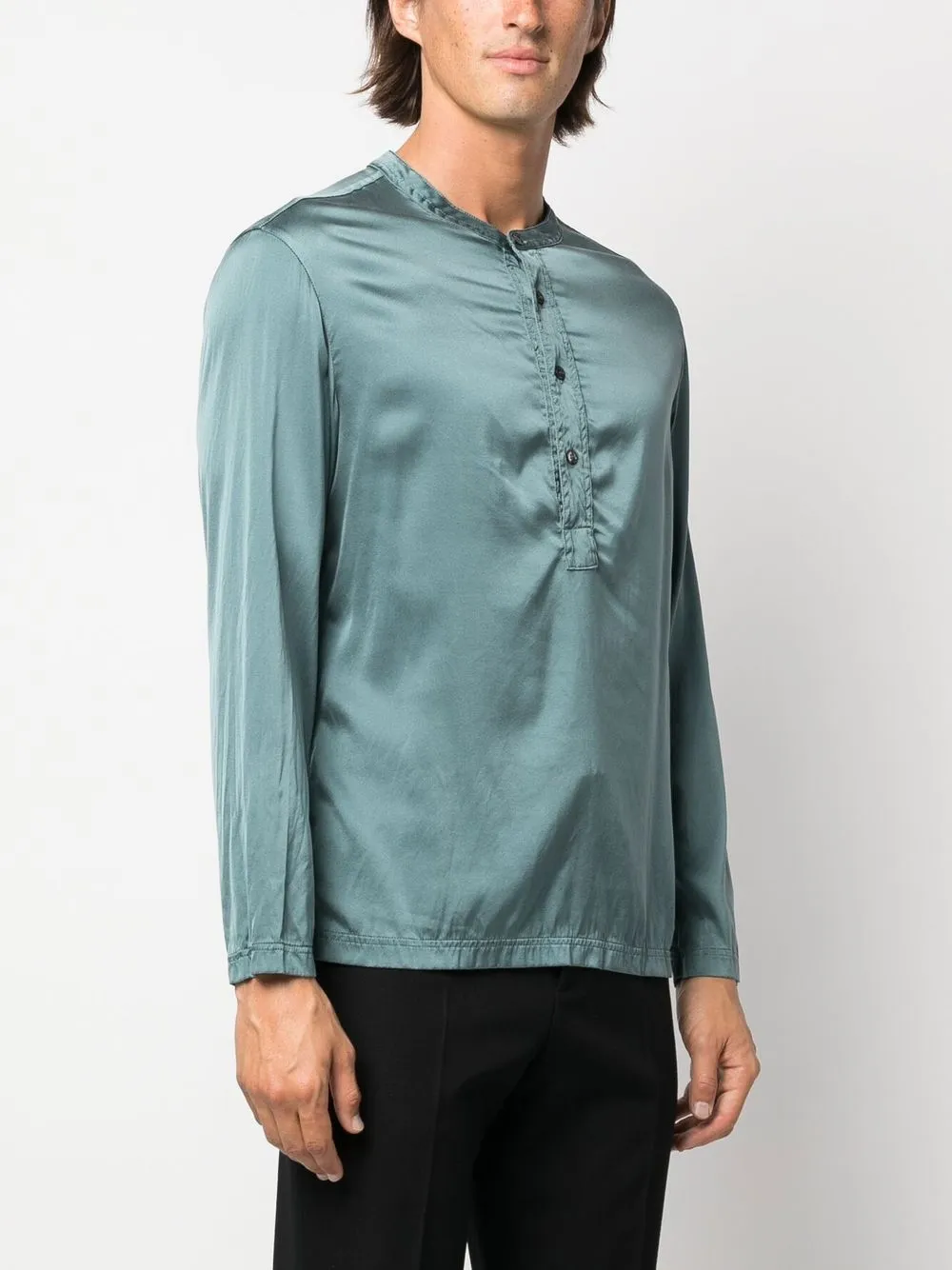  Tom Ford Half-button Silk Shirt - Green 
