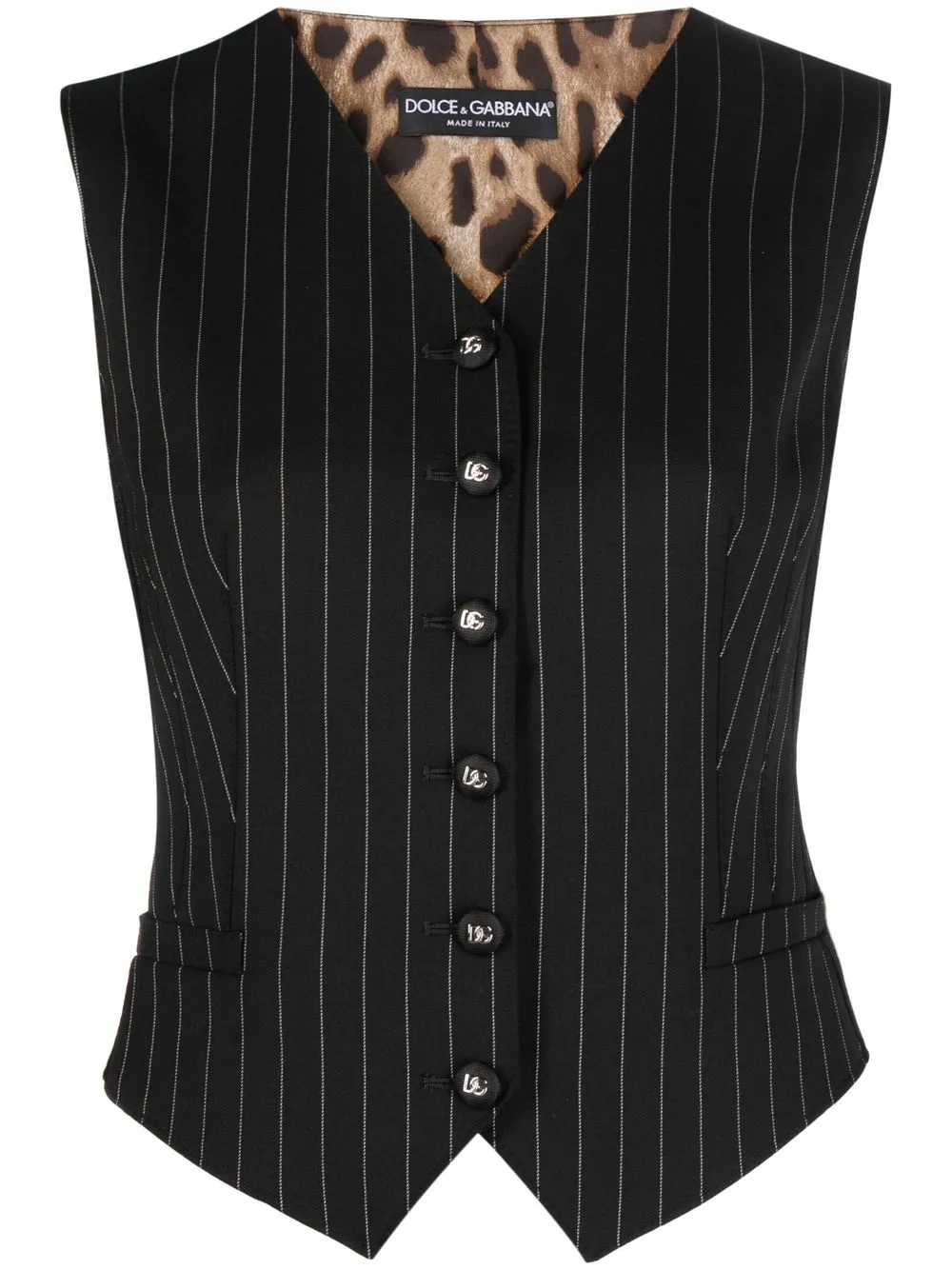 

Dolce & Gabbana chaleco con estampado de leopardo - Negro