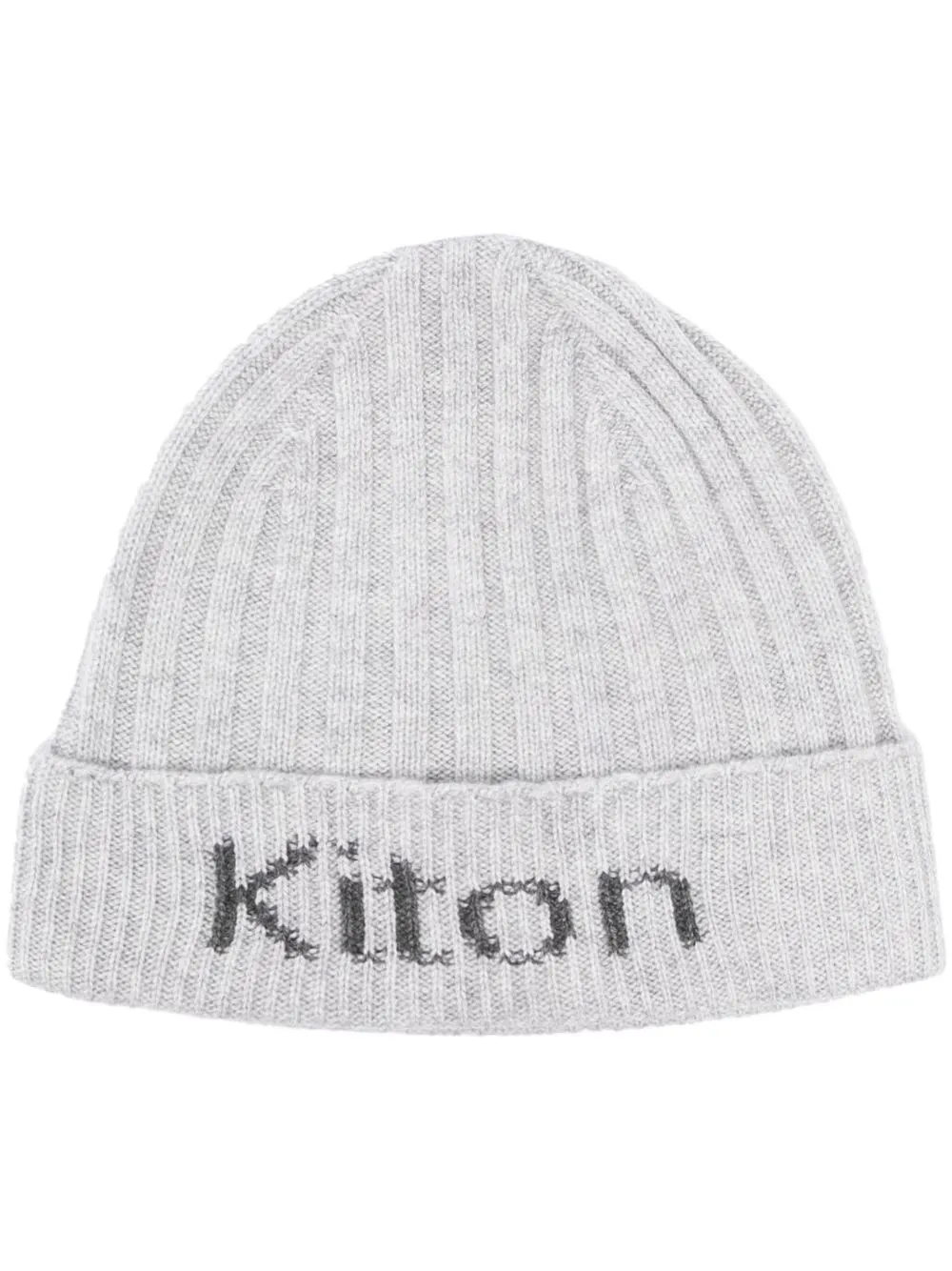 

Kiton logo-intarsia cashmere beanie - Grey