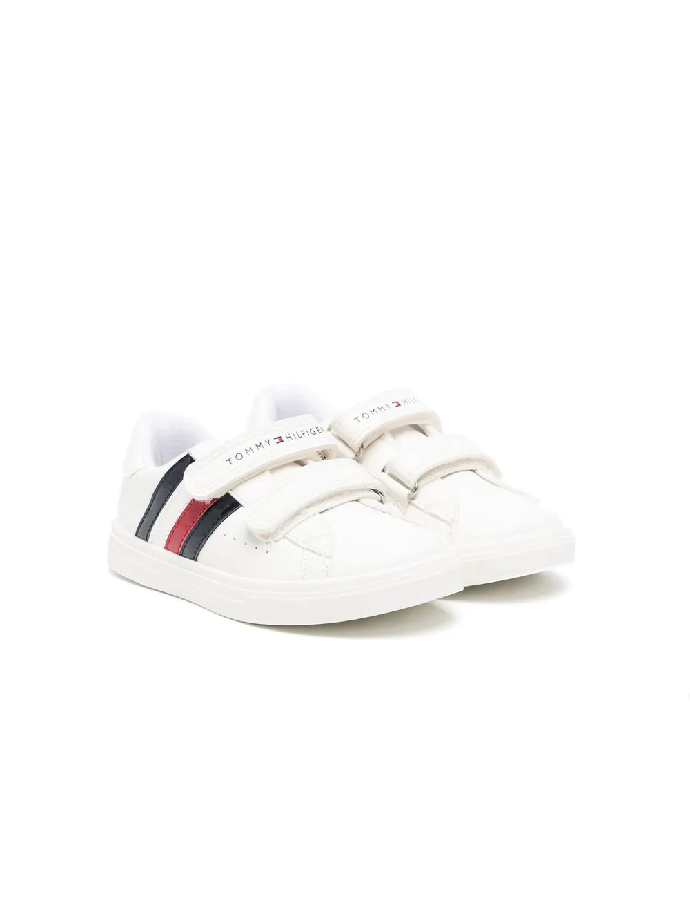 

Tommy Hilfiger Junior tenis con cierre autoadherente y logo estampado - Blanco