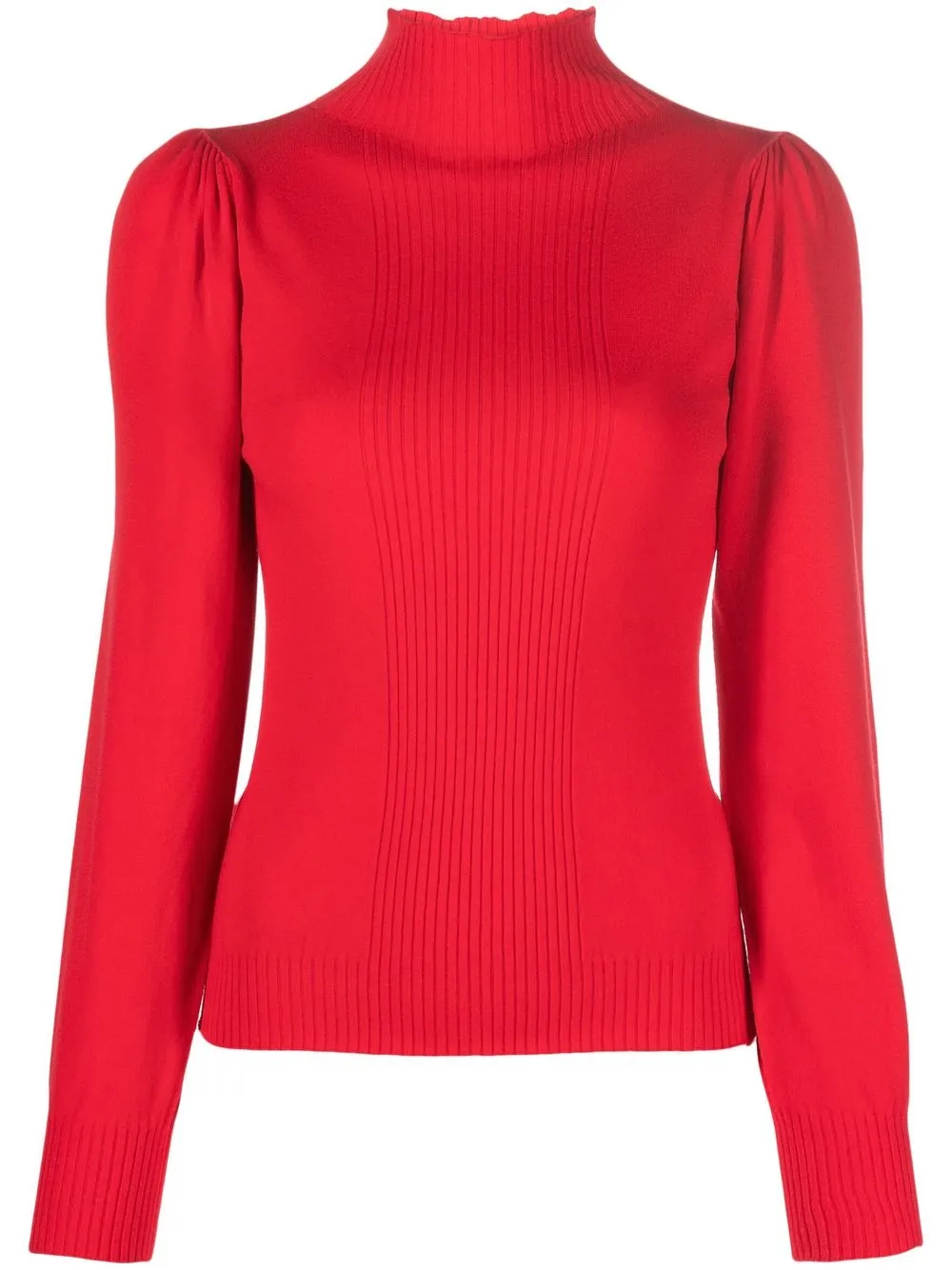 

TWINSET suéter tejido de canalé con cuello de tortuga - Rojo