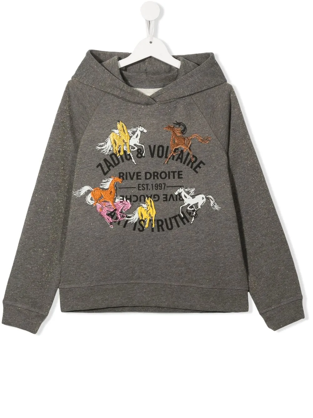 

Zadig & Voltaire Kids hoodie con estampado gráfico - Gris