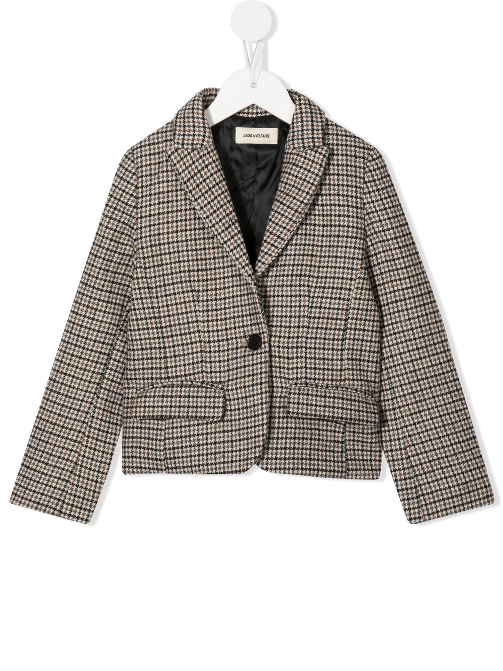 Zadig & Voltaire Kids' Checked Single-breasted Blazer In Neutrals ...