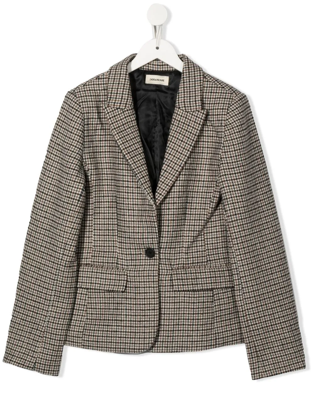 Zadig & Voltaire Teen Houndstooth Single-breasted Blazer In 中性色