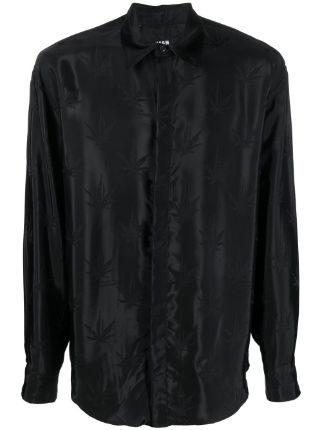 MSGM leaf-print long-sleeve Shirt - Farfetch