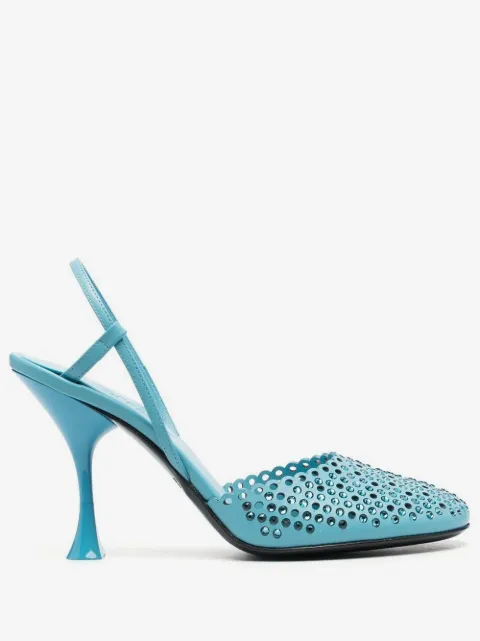 3juin zapatillas con detalles de cristal y tacón de 100mm