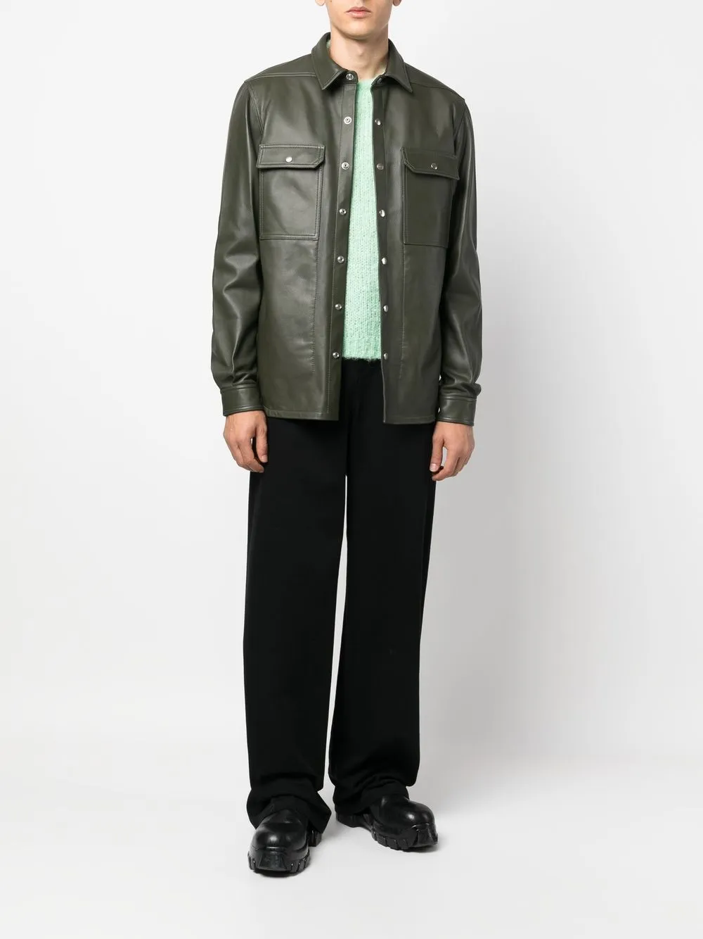 

Rick Owens camisa manga larga - Verde