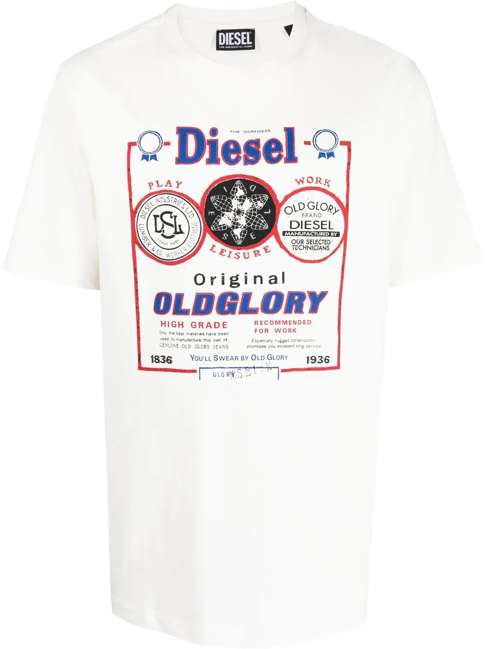 

Diesel playera manga corta con logo estampado - Blanco