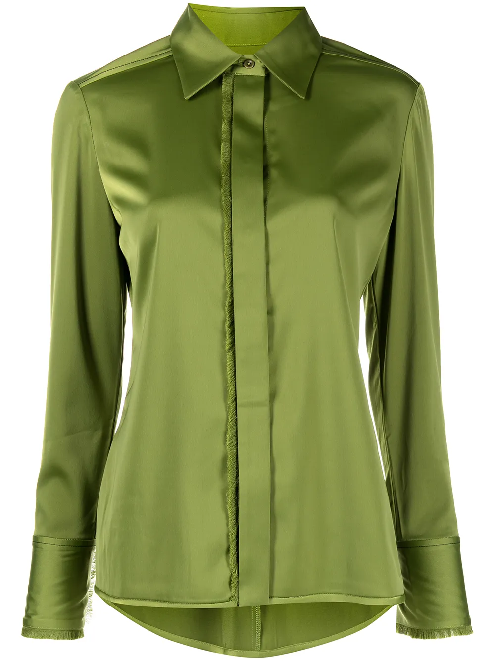 

Proenza Schouler White Label camisa de seda manga larga - Verde