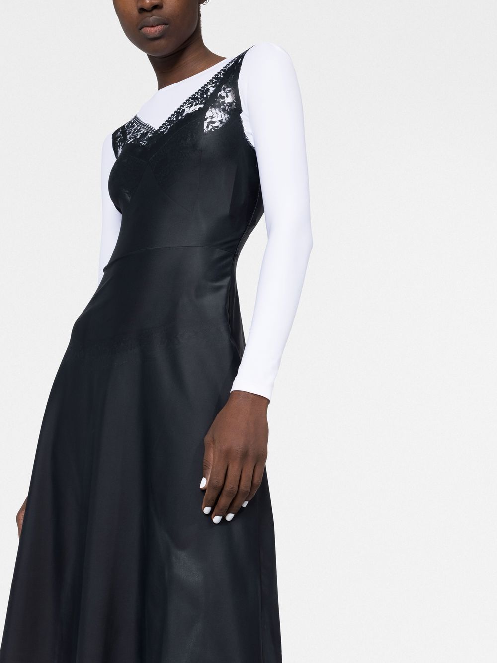 Shop Balenciaga Trompe L'oeil Slip Midi Dress In Black
