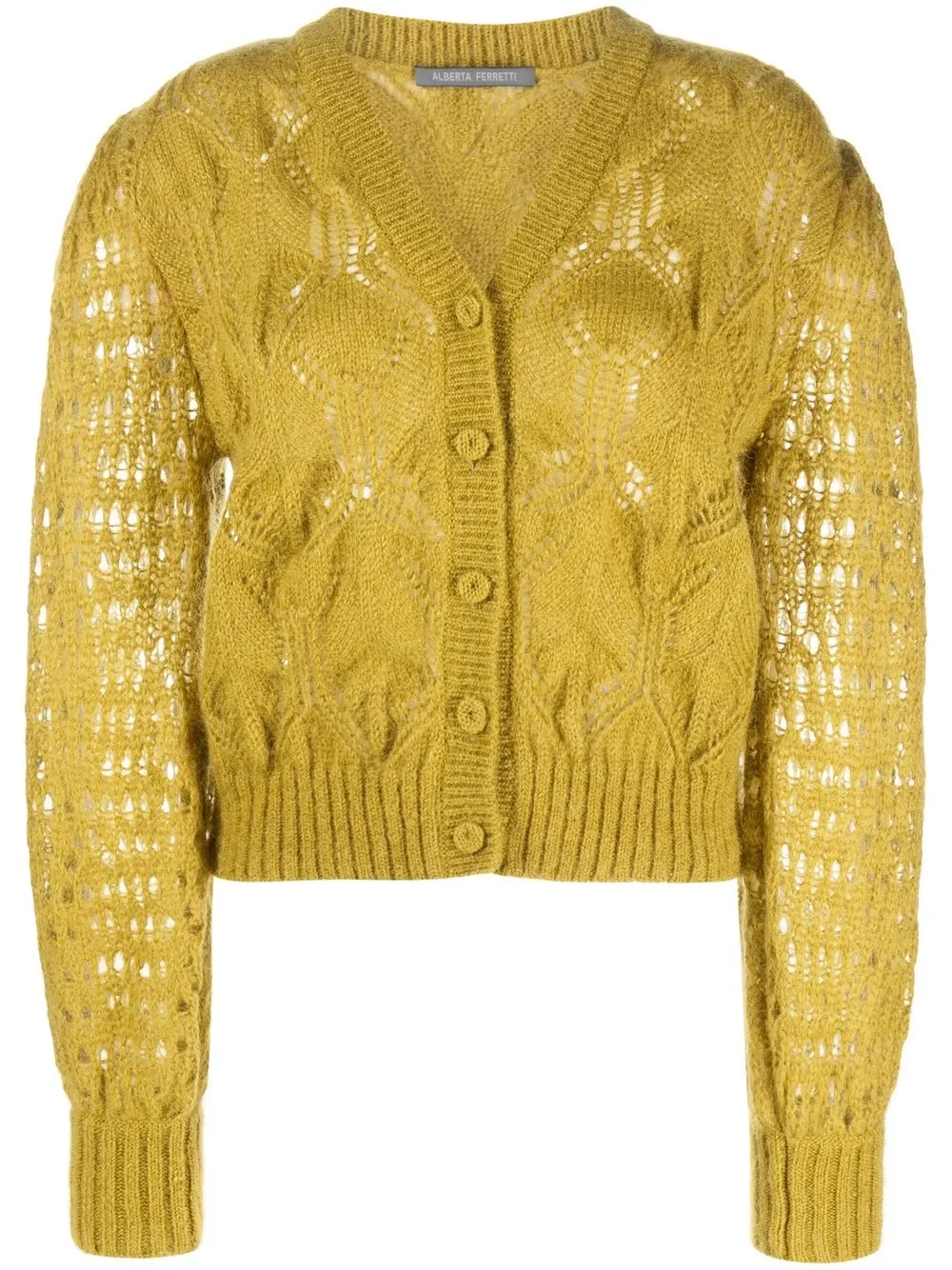 

Alberta Ferretti cárdigan tejido con cuello en V - Verde