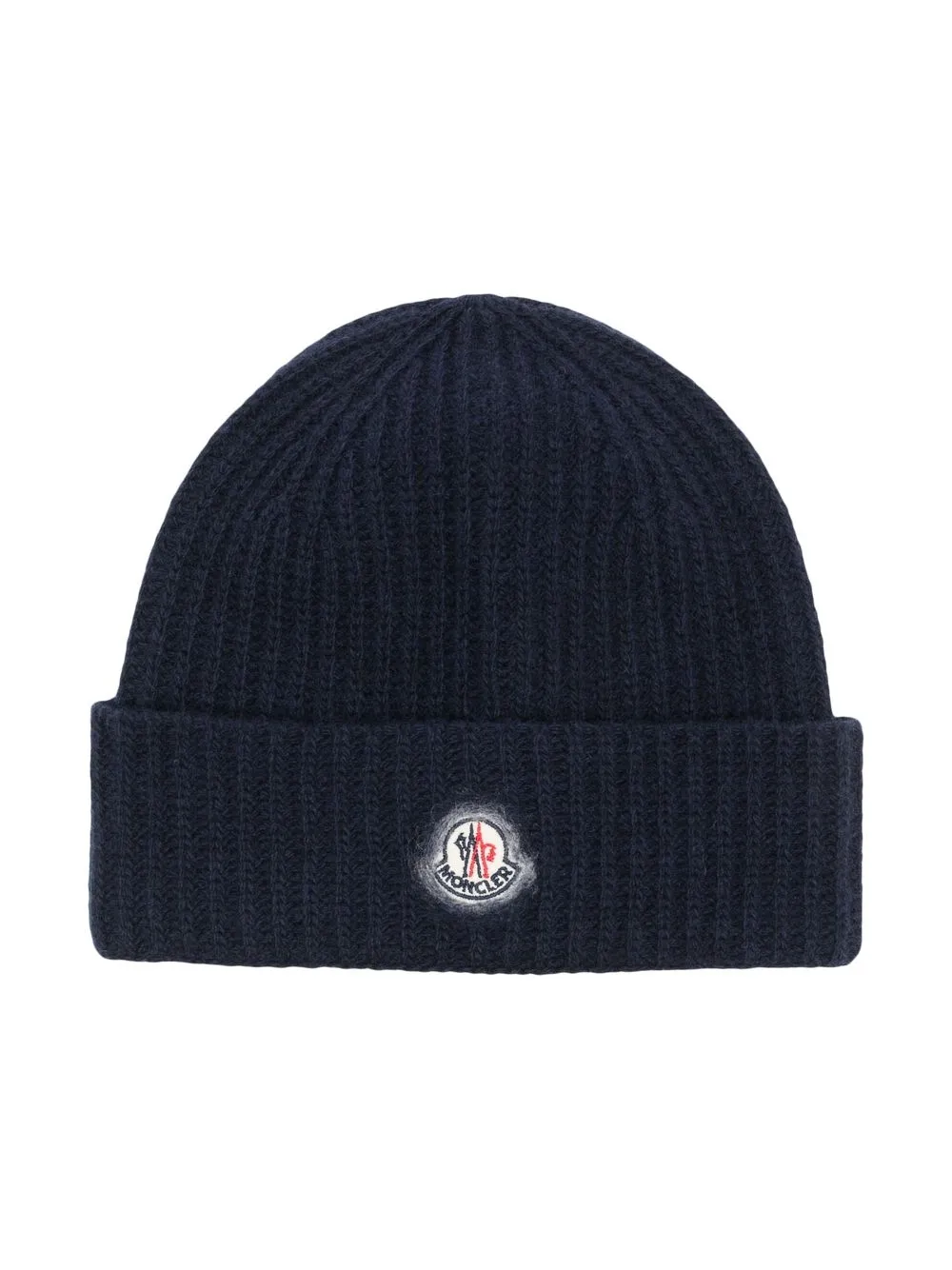 

Moncler Enfant gorro tejido con parche del logo - Azul