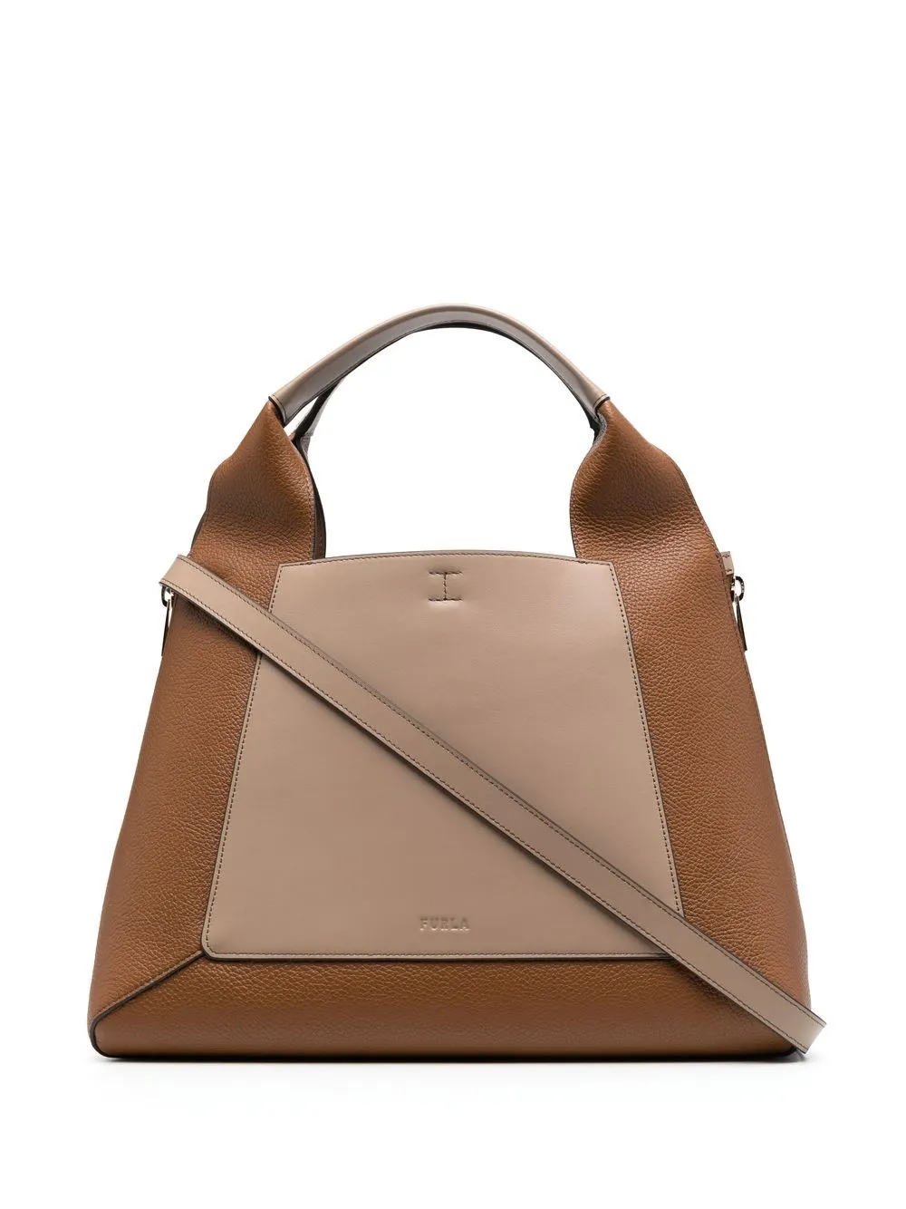 

Furla two-tone leather tote bag - Brown